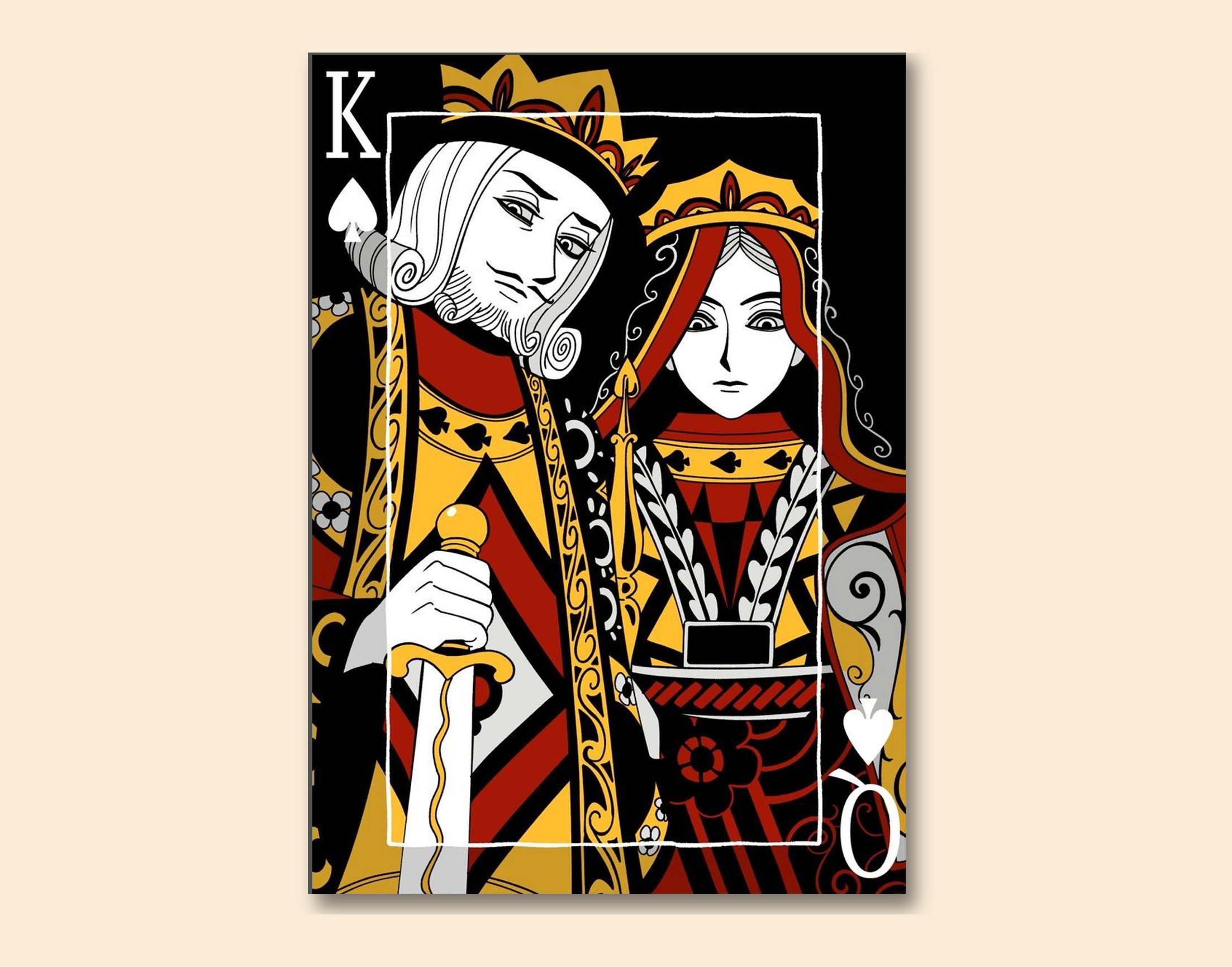 "King & Queen Card"- Shiny & Sturdy Metallic Poster  Art That Pops & Sticks