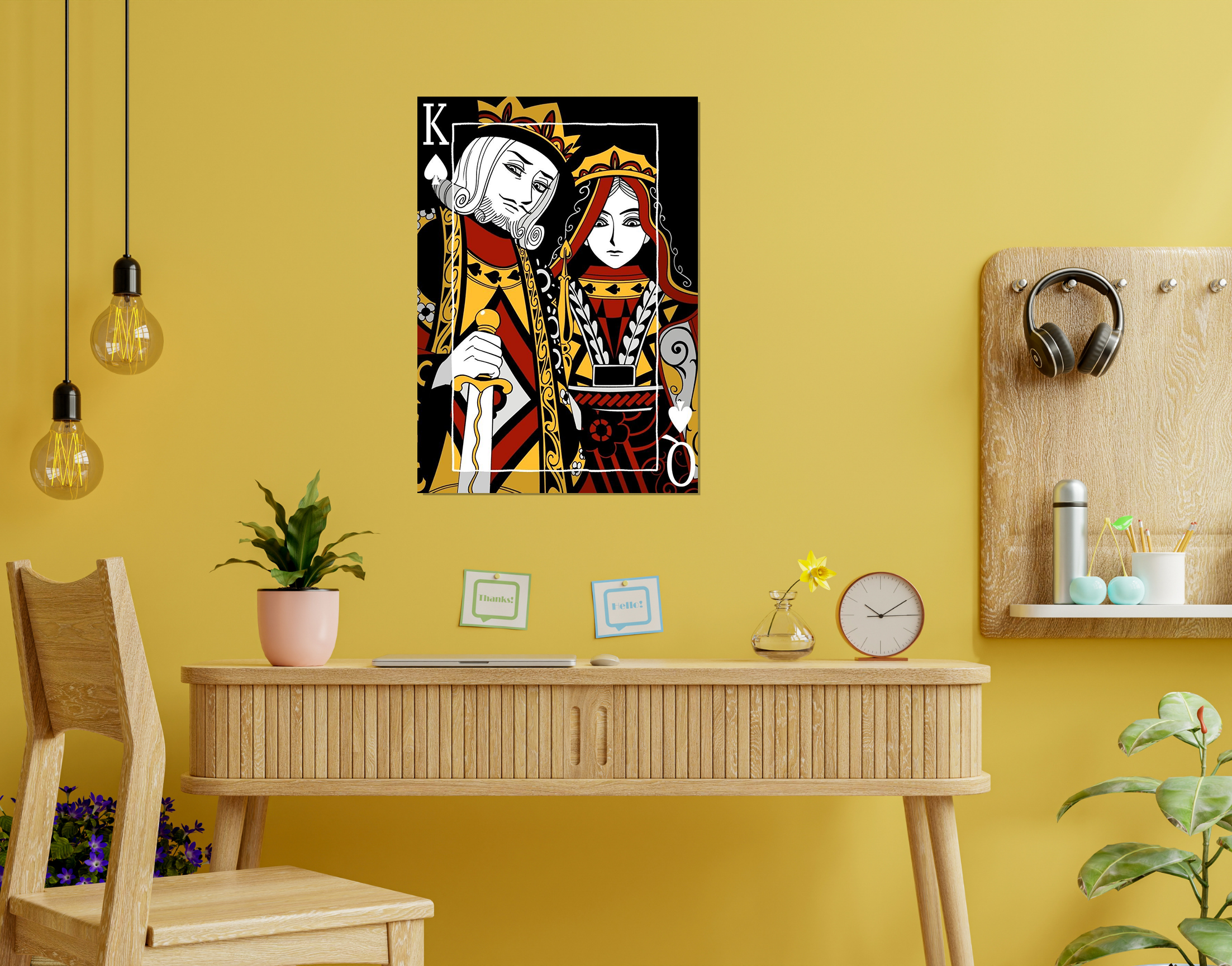 "King & Queen Card"- Shiny & Sturdy Metallic Poster  Art That Pops & Sticks