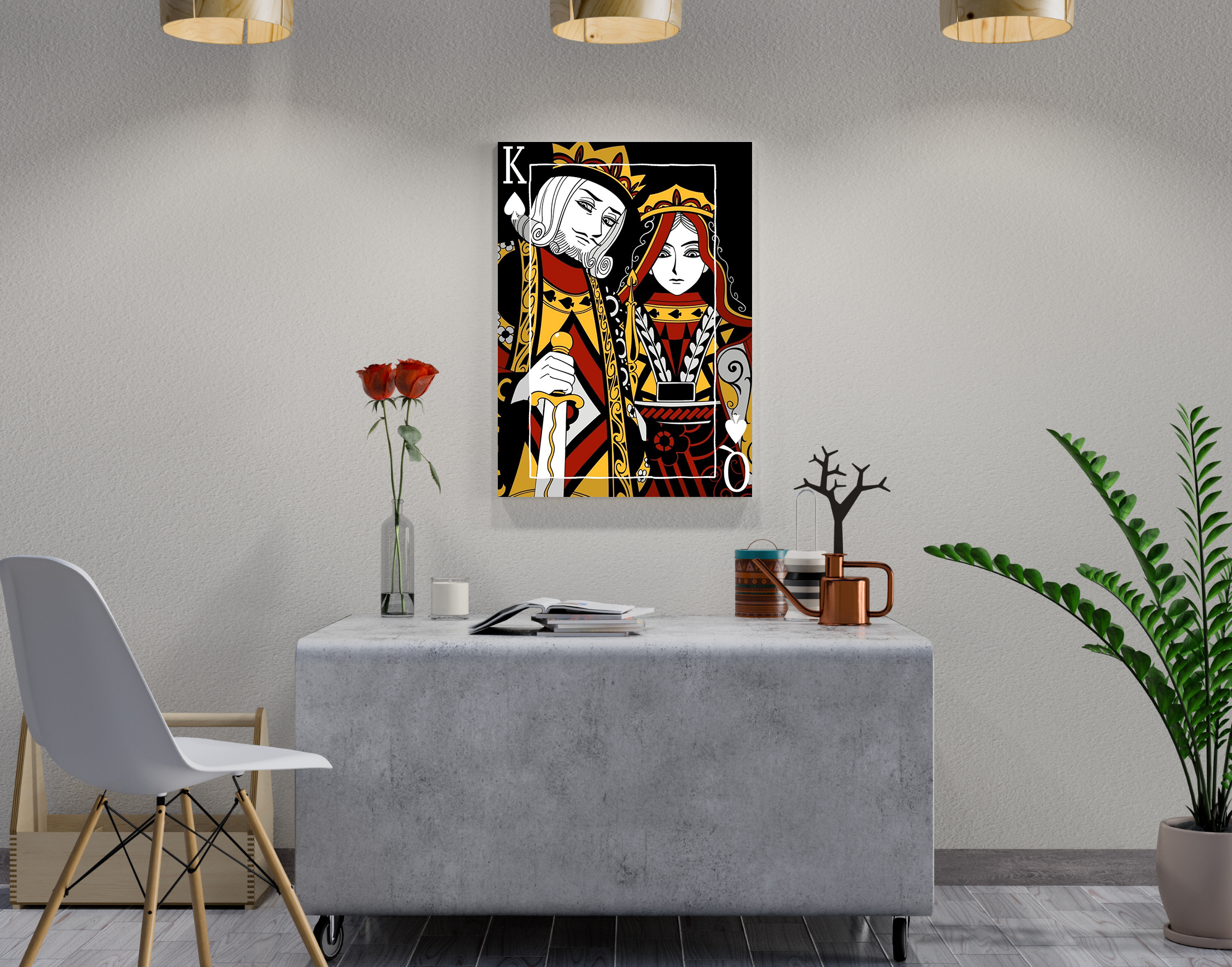"King & Queen Card"- Shiny & Sturdy Metallic Poster  Art That Pops & Sticks