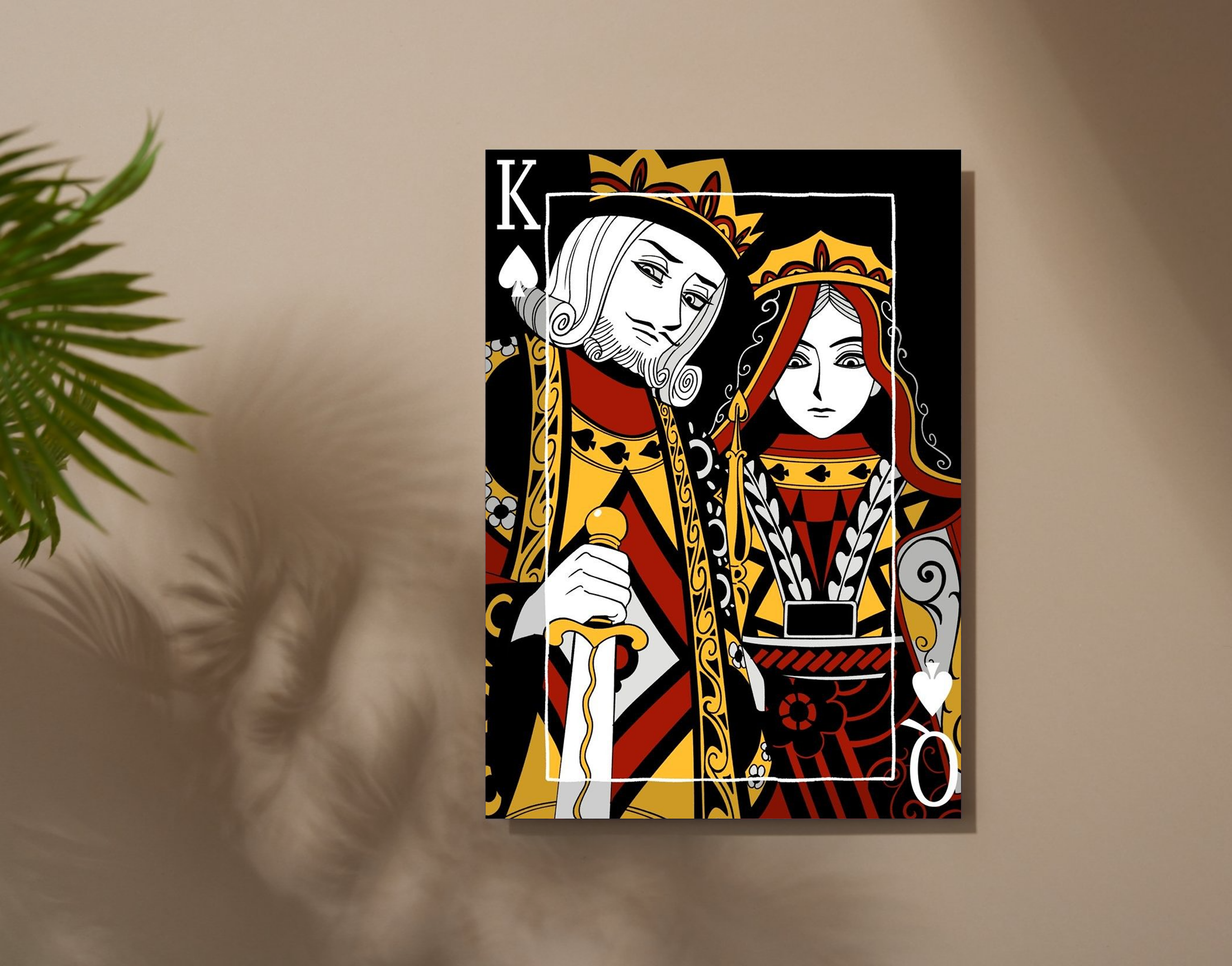 "King & Queen Card"- Shiny & Sturdy Metallic Poster  Art That Pops & Sticks