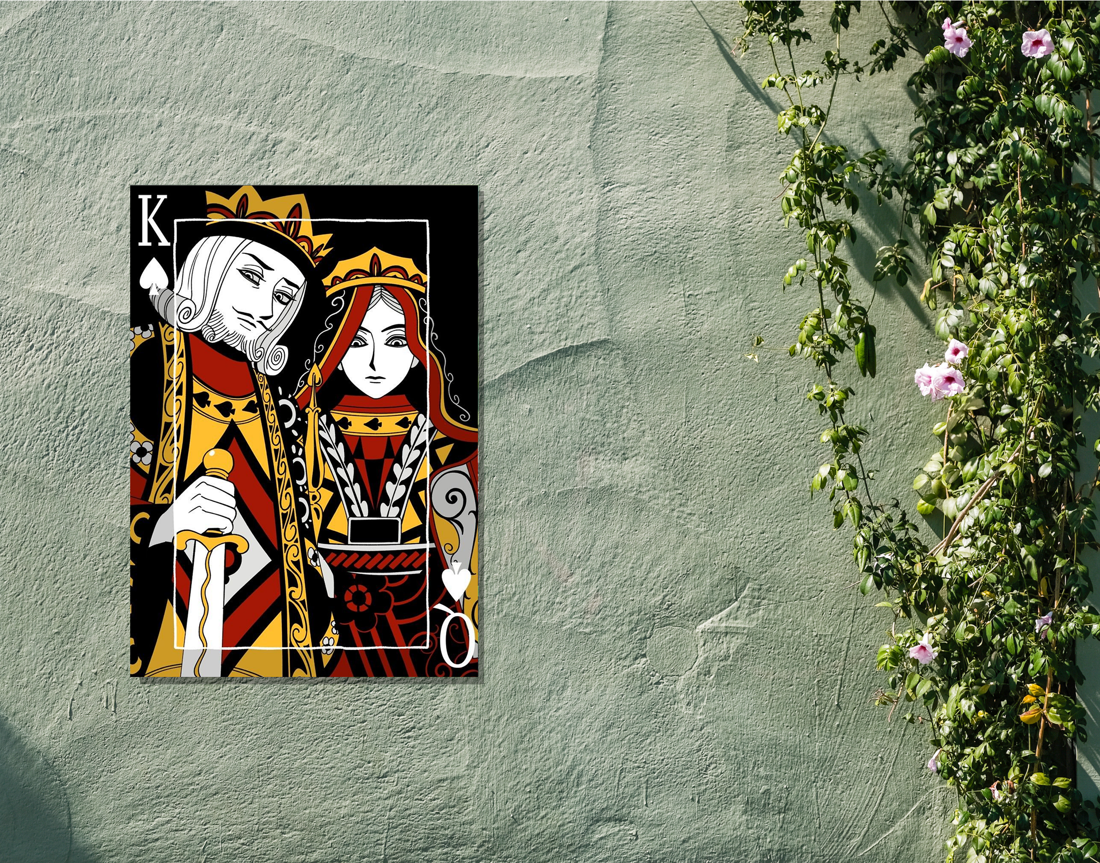 "King & Queen Card"- Shiny & Sturdy Metallic Poster  Art That Pops & Sticks