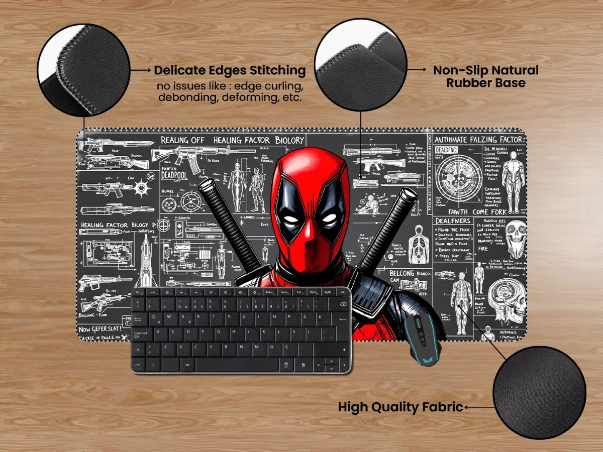 "DEADPOOL'S BLUEPRINT" Gaming Mousepad Elevate Your Gaming Experience