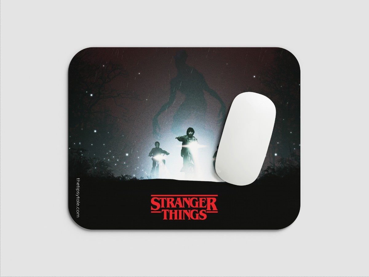 "DEMOGORGON VS HAWKINS BOYS - STRANGER THINGS" Mousepad Enhance Your Workspace with Style