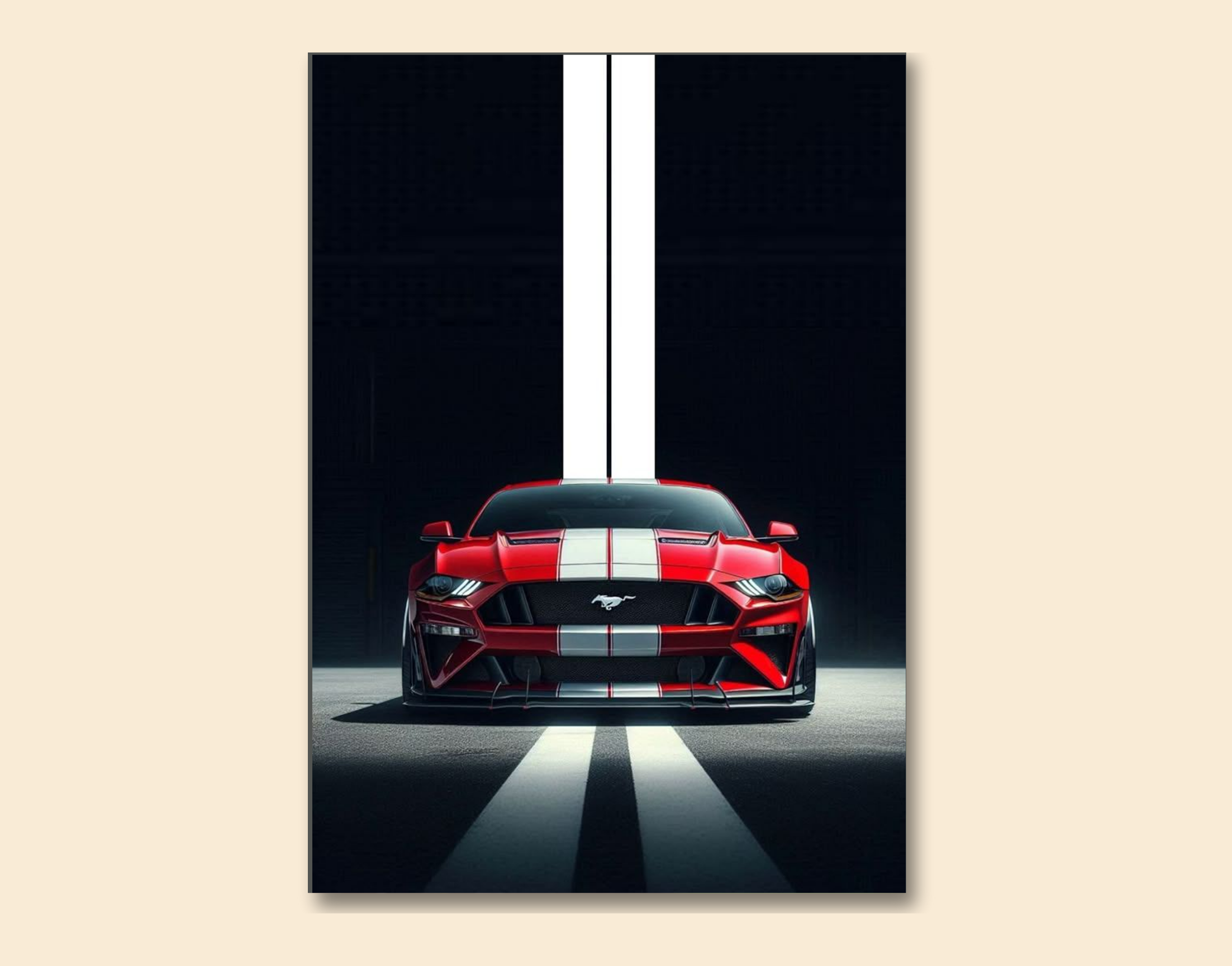 "Ford Mustang"- Shiny & Sturdy Metallic Poster  Art That Pops & Sticks
