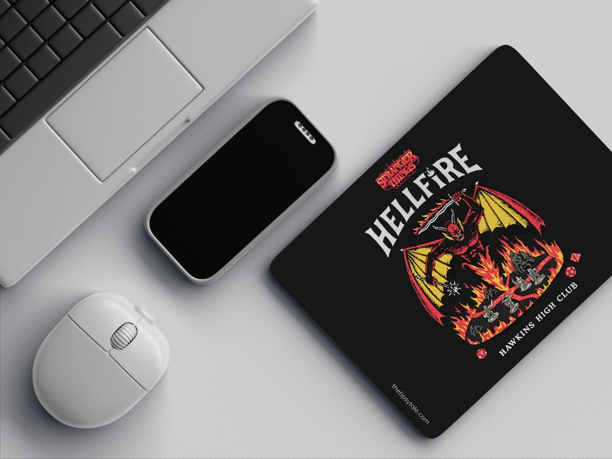 "HELLFIRE HIGH CLUB - STRANGER THINGS" Mousepad Enhance Your Workspace with Style
