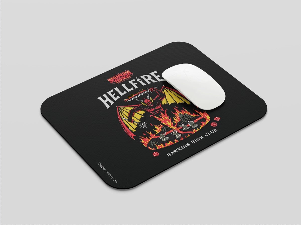"HELLFIRE HIGH CLUB - STRANGER THINGS" Mousepad Enhance Your Workspace with Style