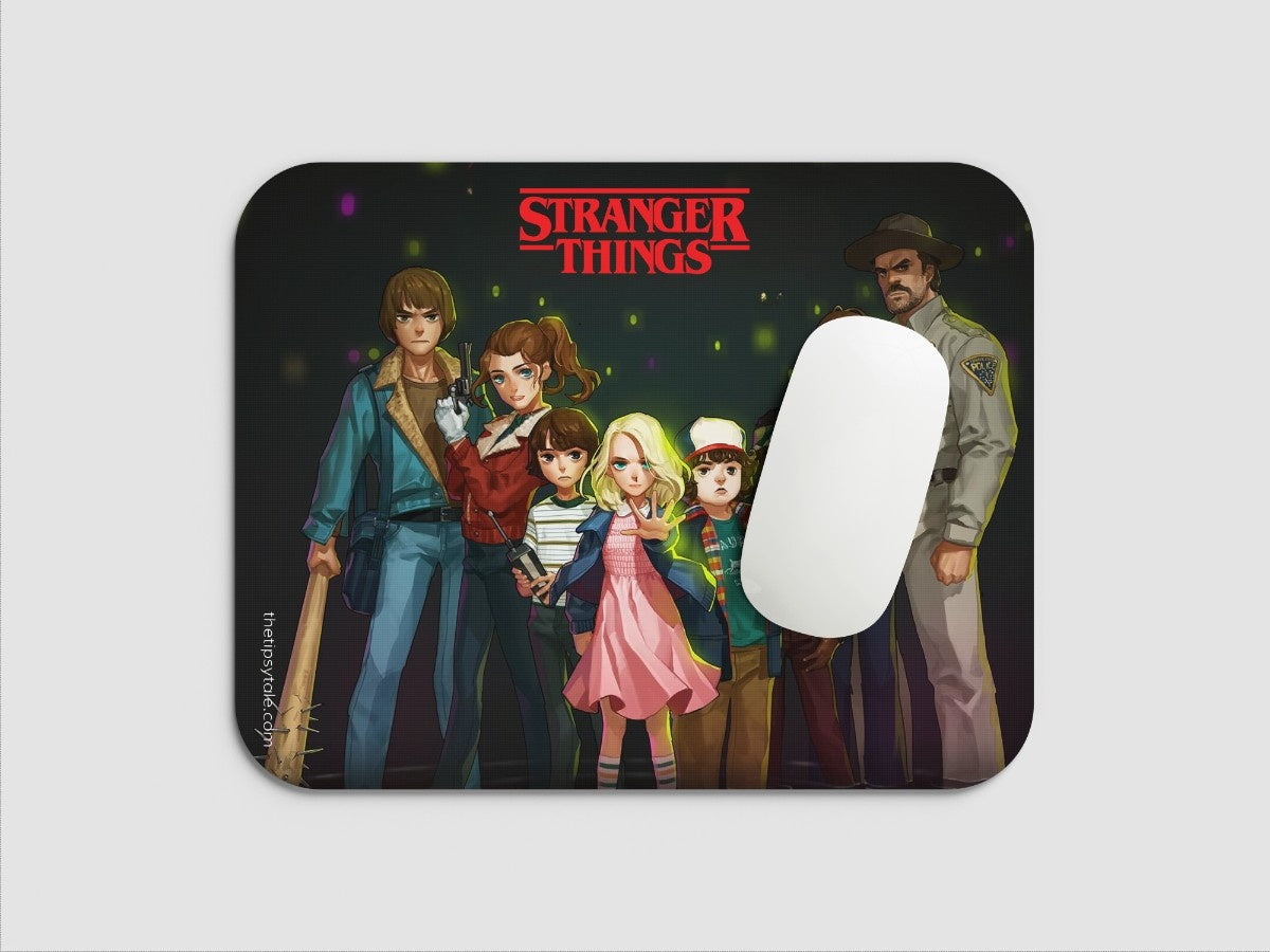 "ILLUSTRATION ART WORK - STRANGER THINGS" Mousepad Enhance Your Workspace with Style