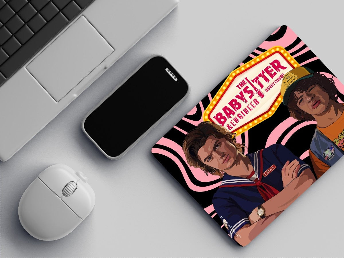 "BABYSITTER & ENGINEER - STRANGER THINGS" Mousepad Enhance Your Workspace with Style