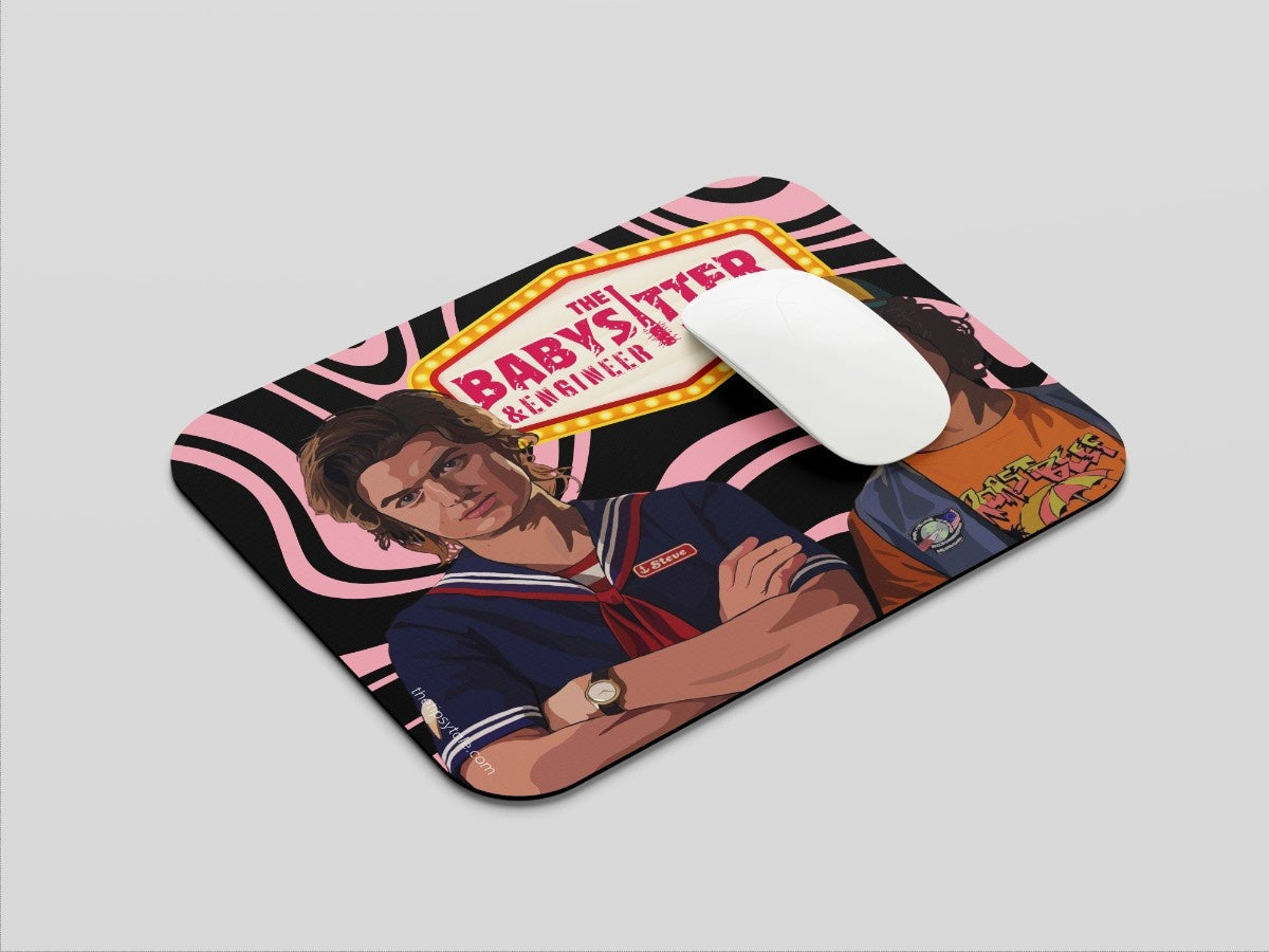 "BABYSITTER & ENGINEER - STRANGER THINGS" Mousepad Enhance Your Workspace with Style