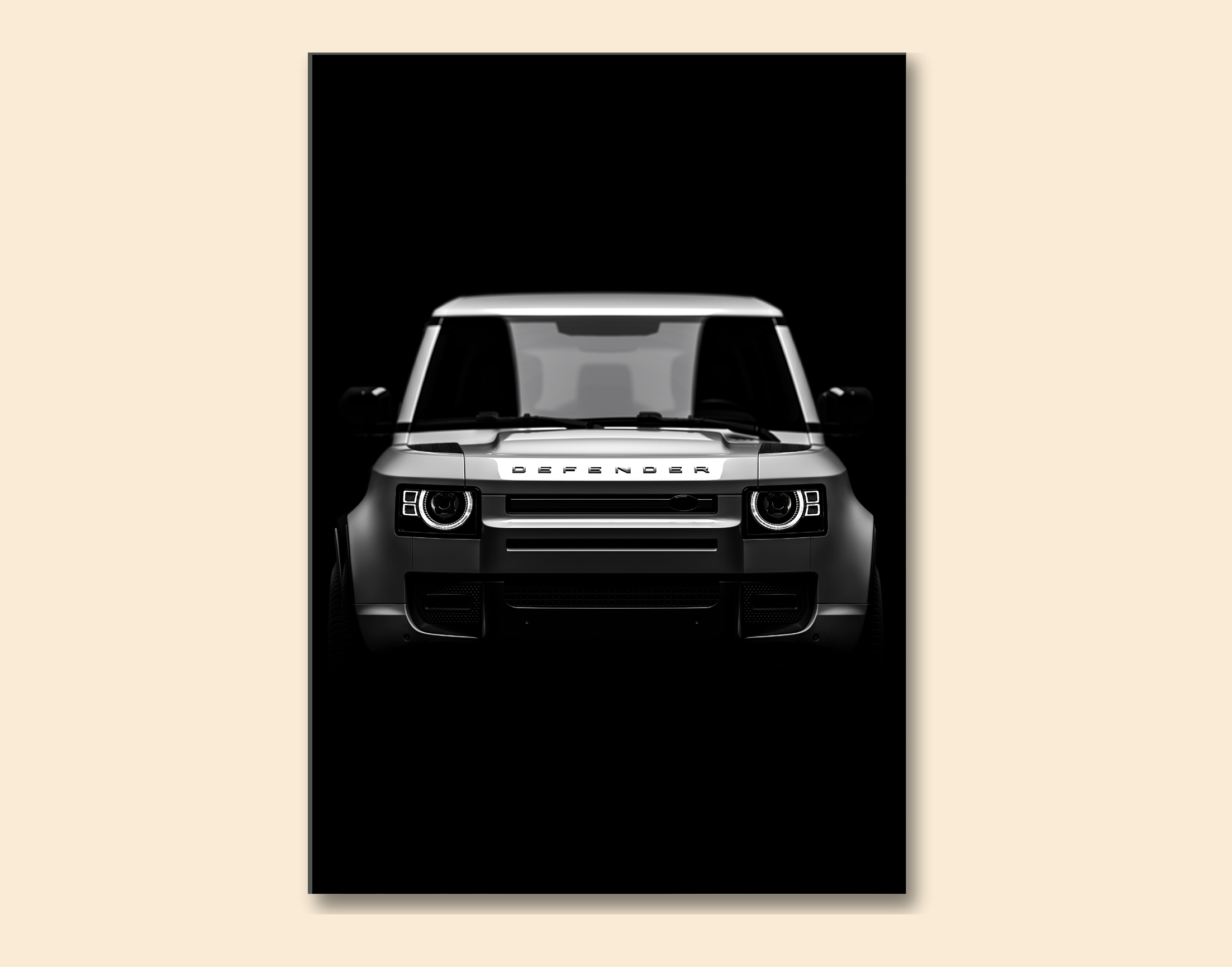 "Land Rover Defender- Black"- Shiny & Sturdy Metallic Poster  Art That Pops & Sticks