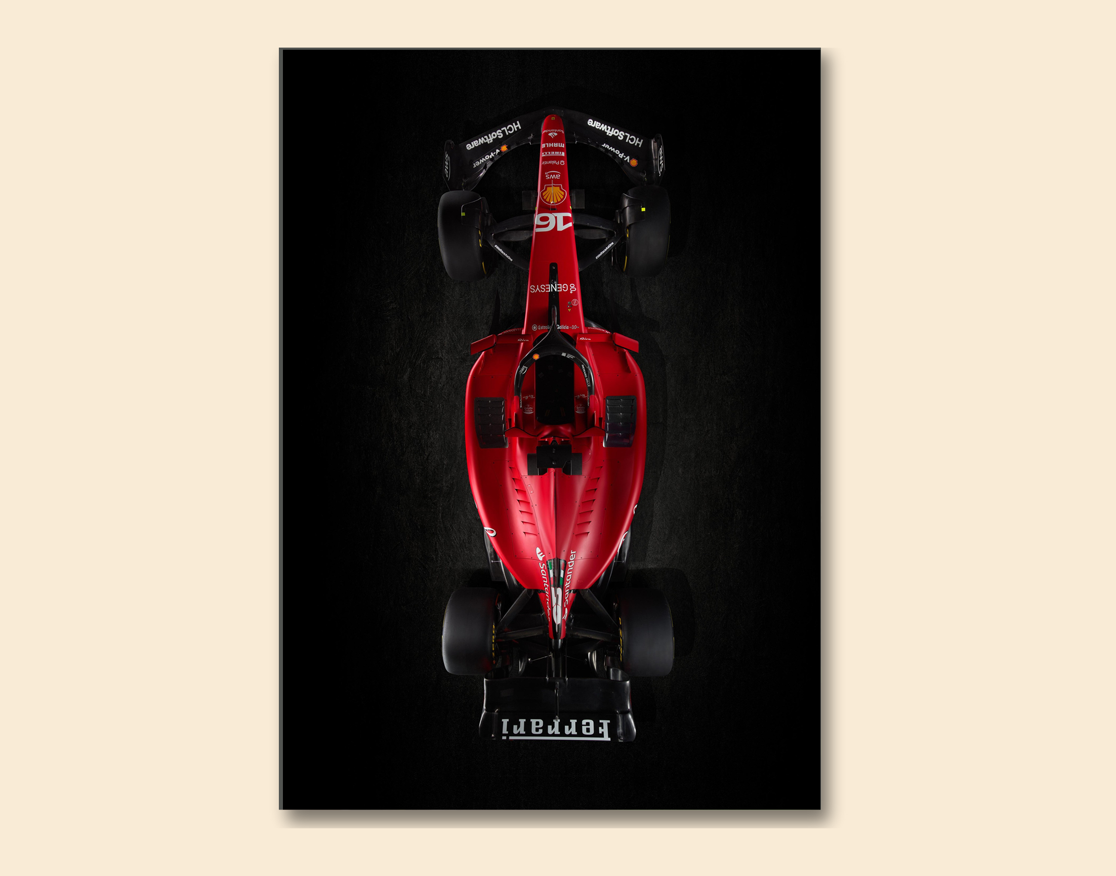 "Ferrari- F1"- Shiny & Sturdy Metallic Poster  Art That Pops & Sticks