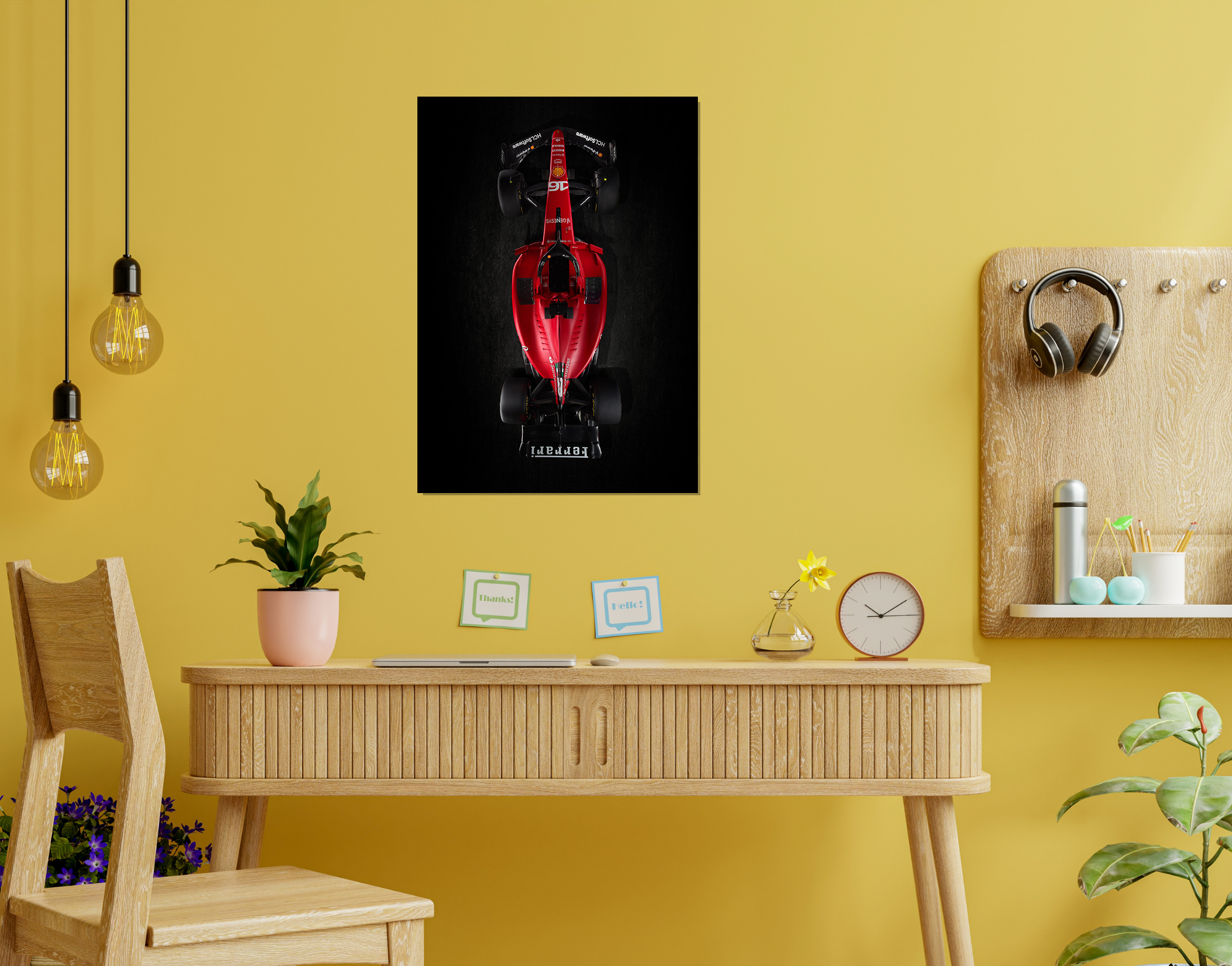 "Ferrari- F1"- Shiny & Sturdy Metallic Poster  Art That Pops & Sticks
