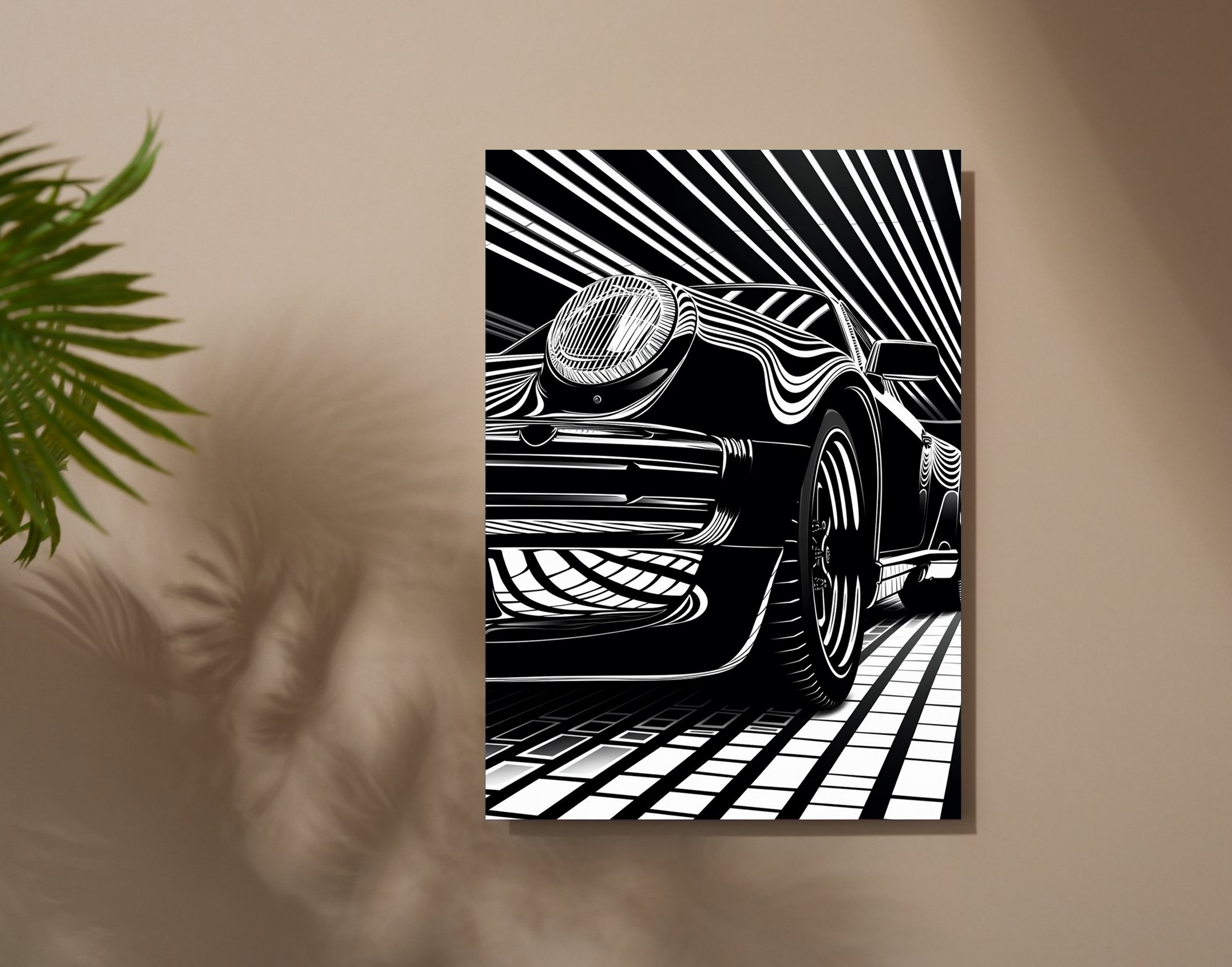 "Vintage Car Retro Vibe"- Shiny & Sturdy Metallic Poster  Art That Pops & Sticks