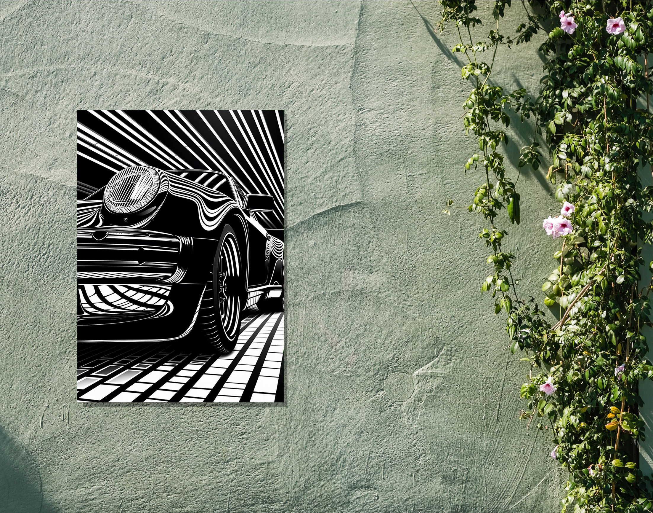 "Vintage Car Retro Vibe"- Shiny & Sturdy Metallic Poster  Art That Pops & Sticks