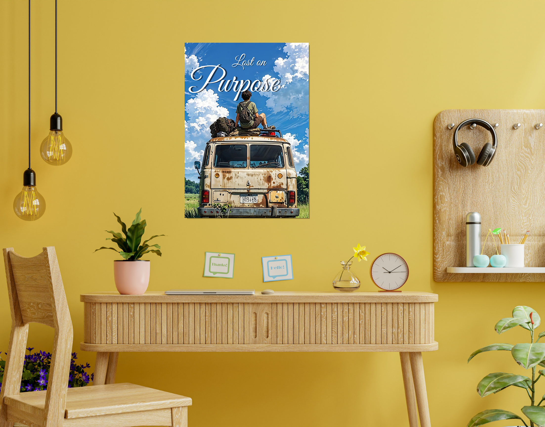 "Lost on Purpose"- Shiny & Sturdy Metallic Poster  Art That Pops & Sticks
