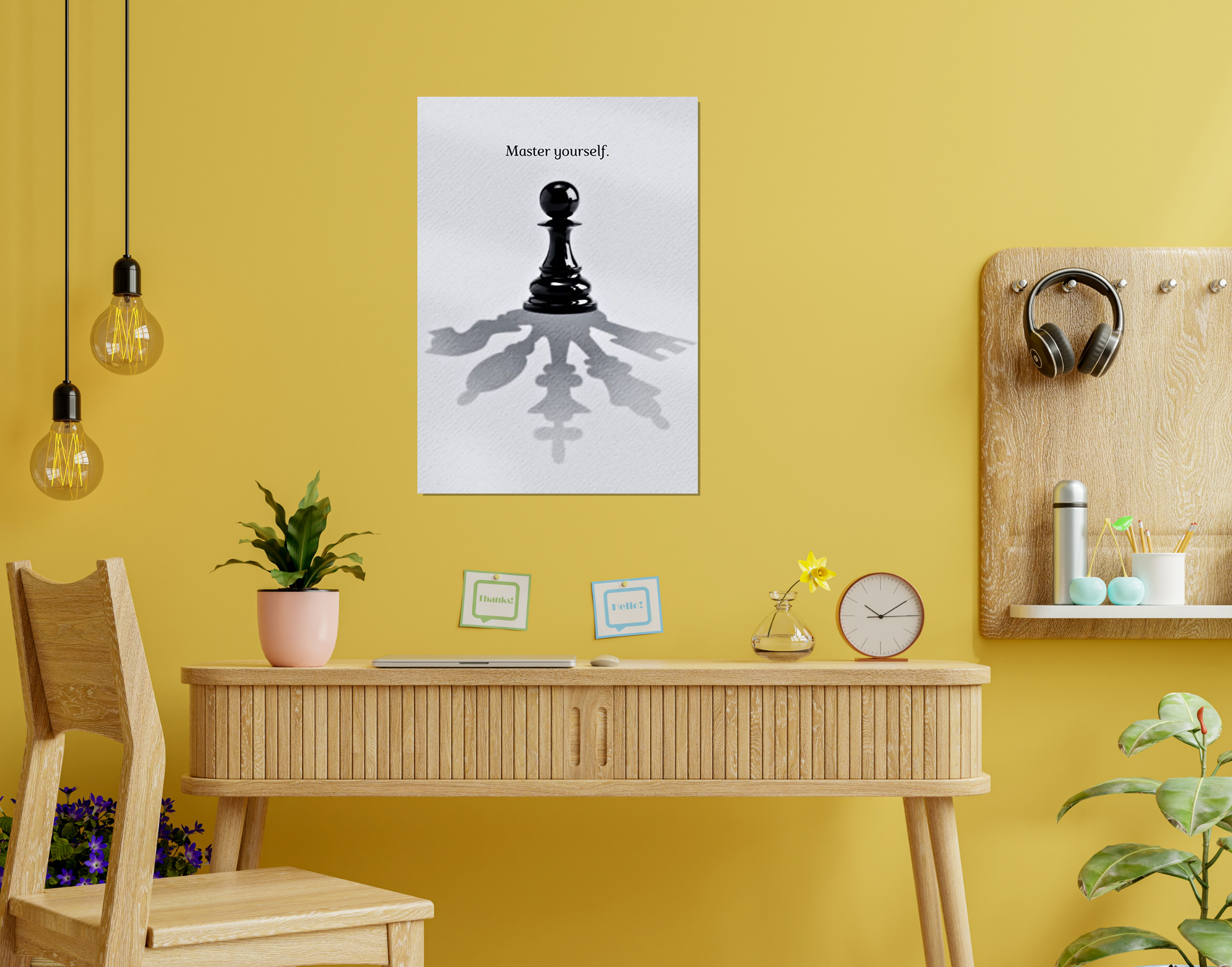 "Master Yourself"- Shiny & Sturdy Metallic Poster  Art That Pops & Sticks