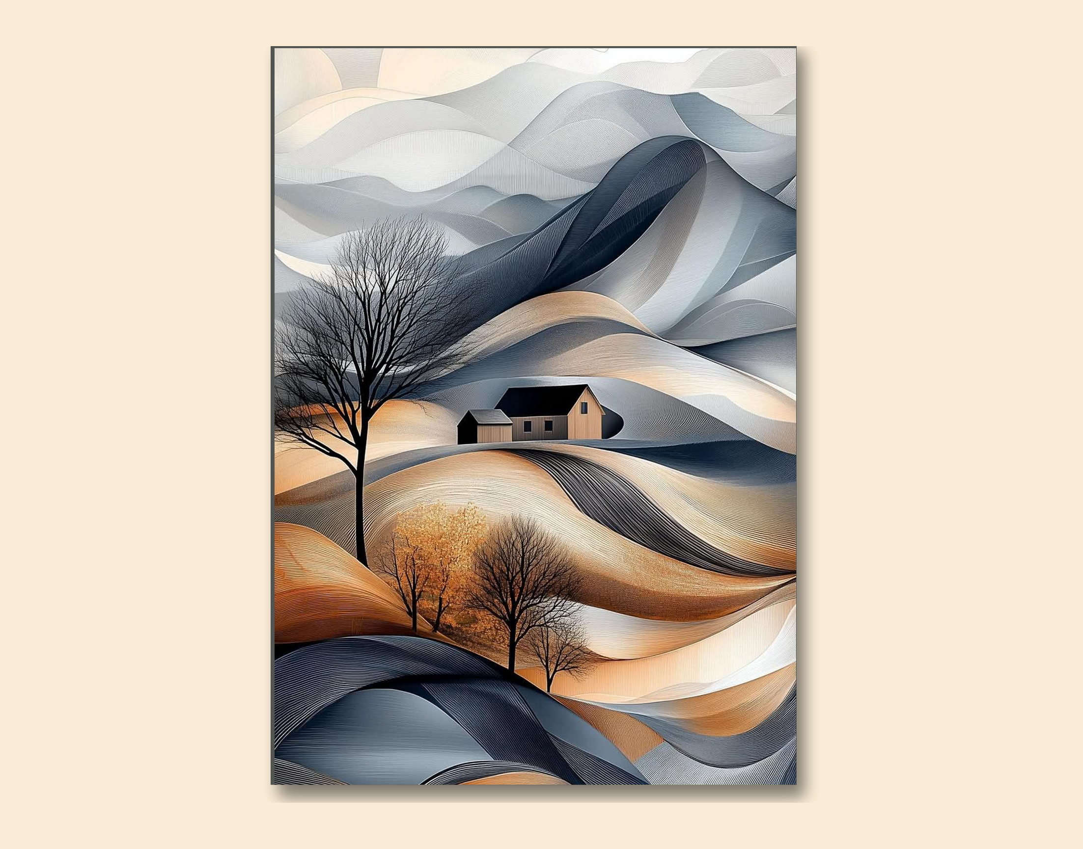 "Abstract Home Desert View"- Shiny & Sturdy Metallic Poster  Art That Pops & Sticks