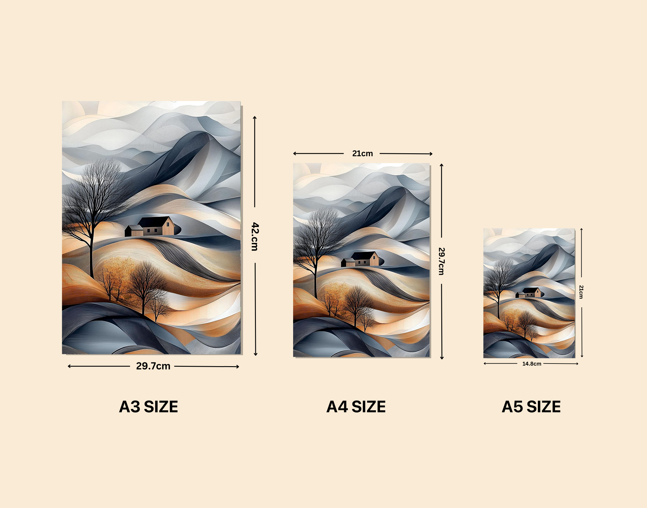 "Abstract Home Desert View"- Shiny & Sturdy Metallic Poster  Art That Pops & Sticks