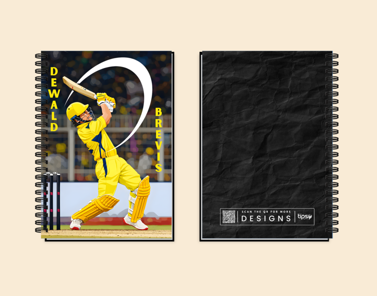 "DEWALD BREVIS: CRICKET FANSHIP" -Elegant & Inspiring Diary for Daily Reflection