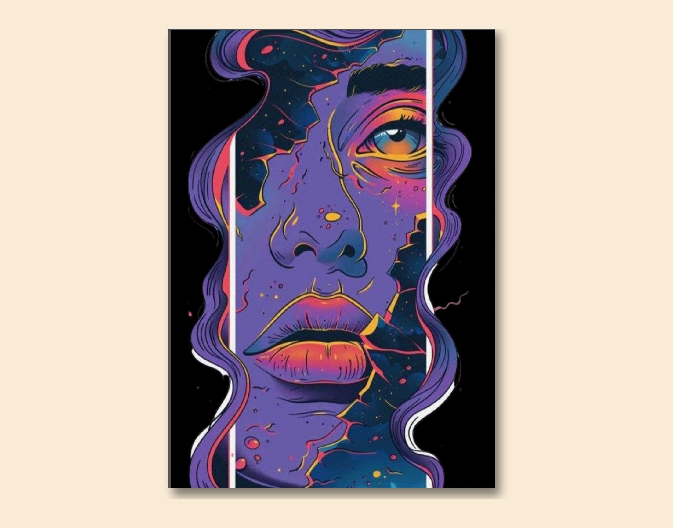 "Women Abstract Paint"- Shiny & Sturdy Metallic Poster  Art That Pops & Sticks