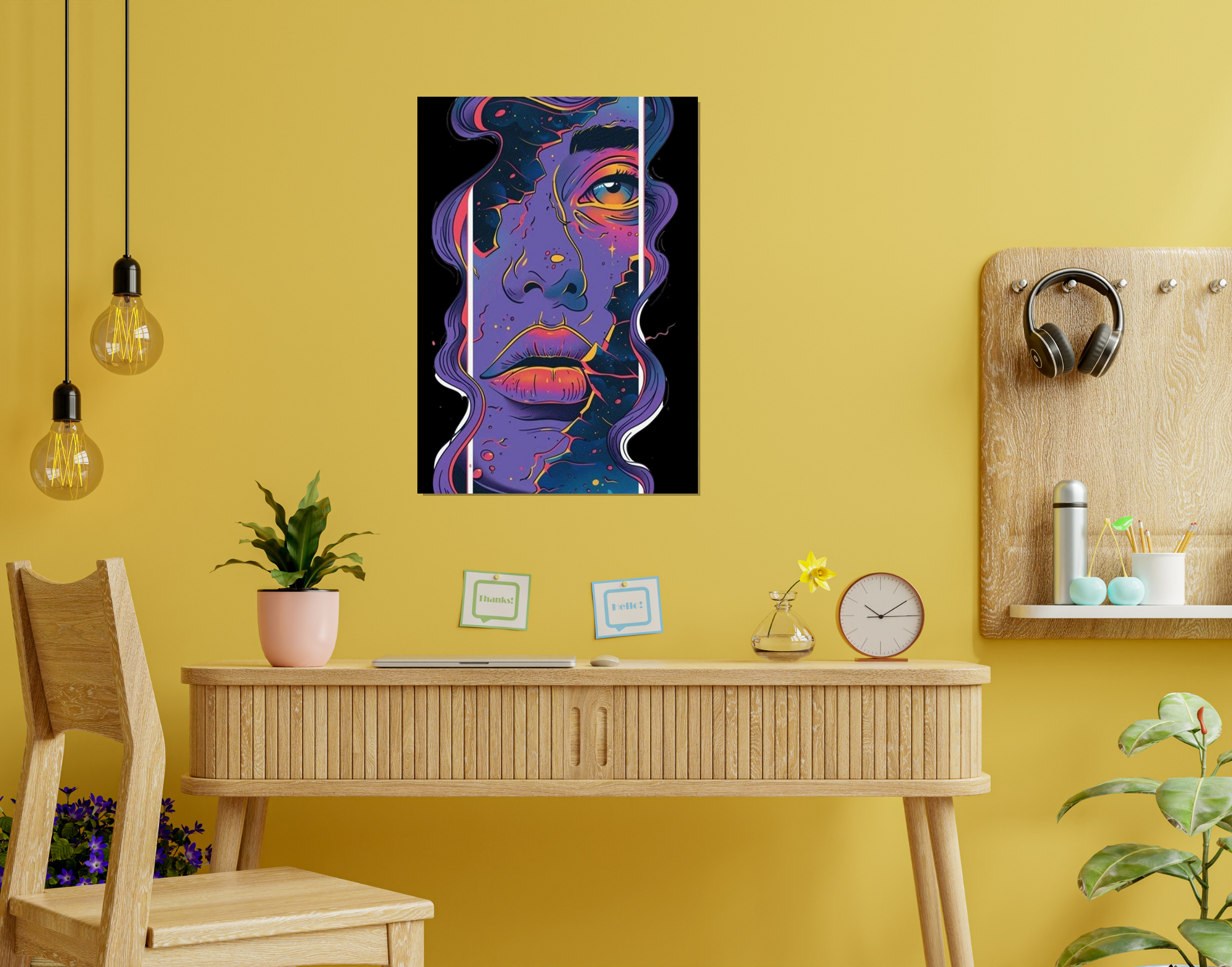 "Women Abstract Paint"- Shiny & Sturdy Metallic Poster  Art That Pops & Sticks