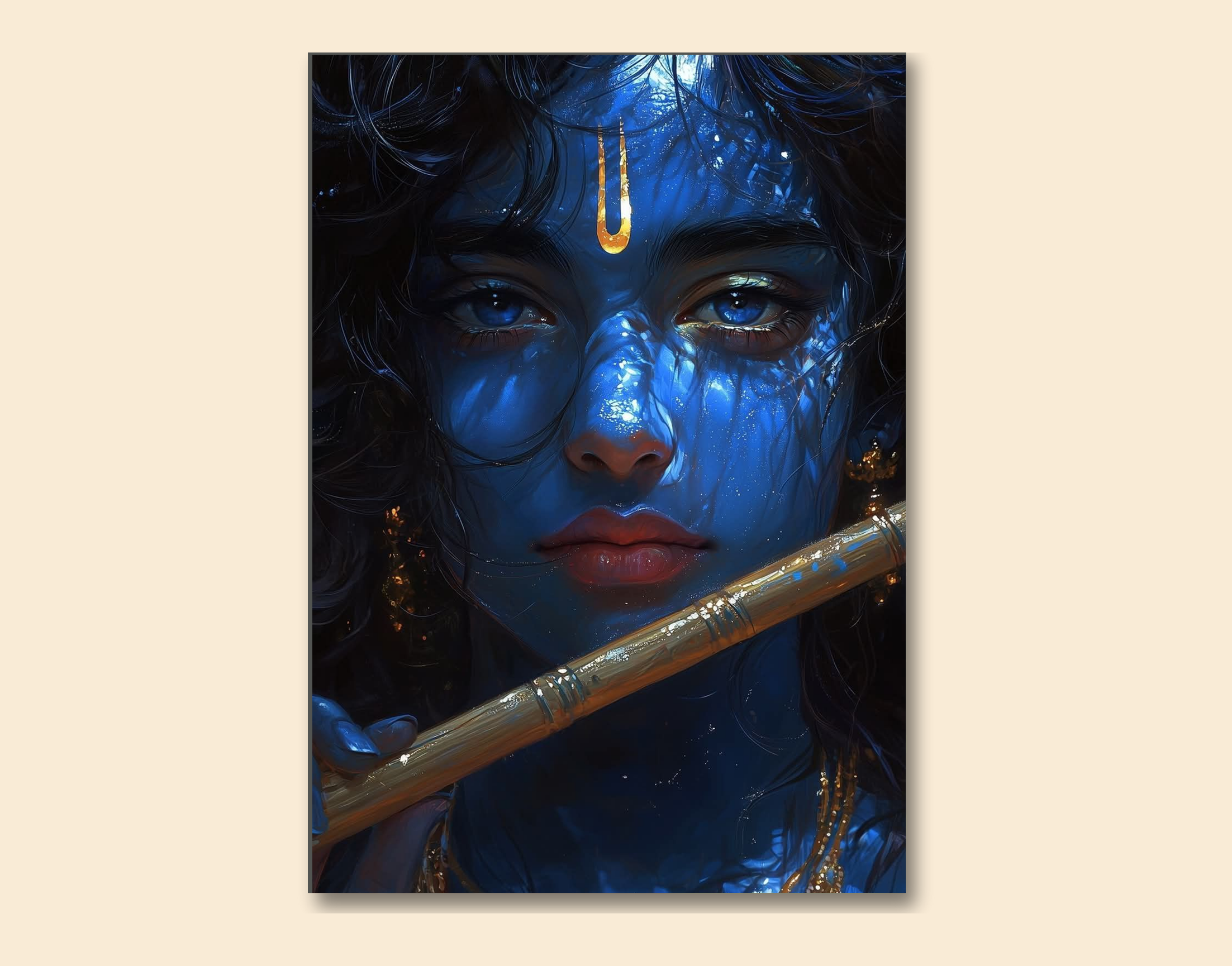 "Lord Krishna"- Shiny & Sturdy Metallic Poster  Art That Pops & Sticks