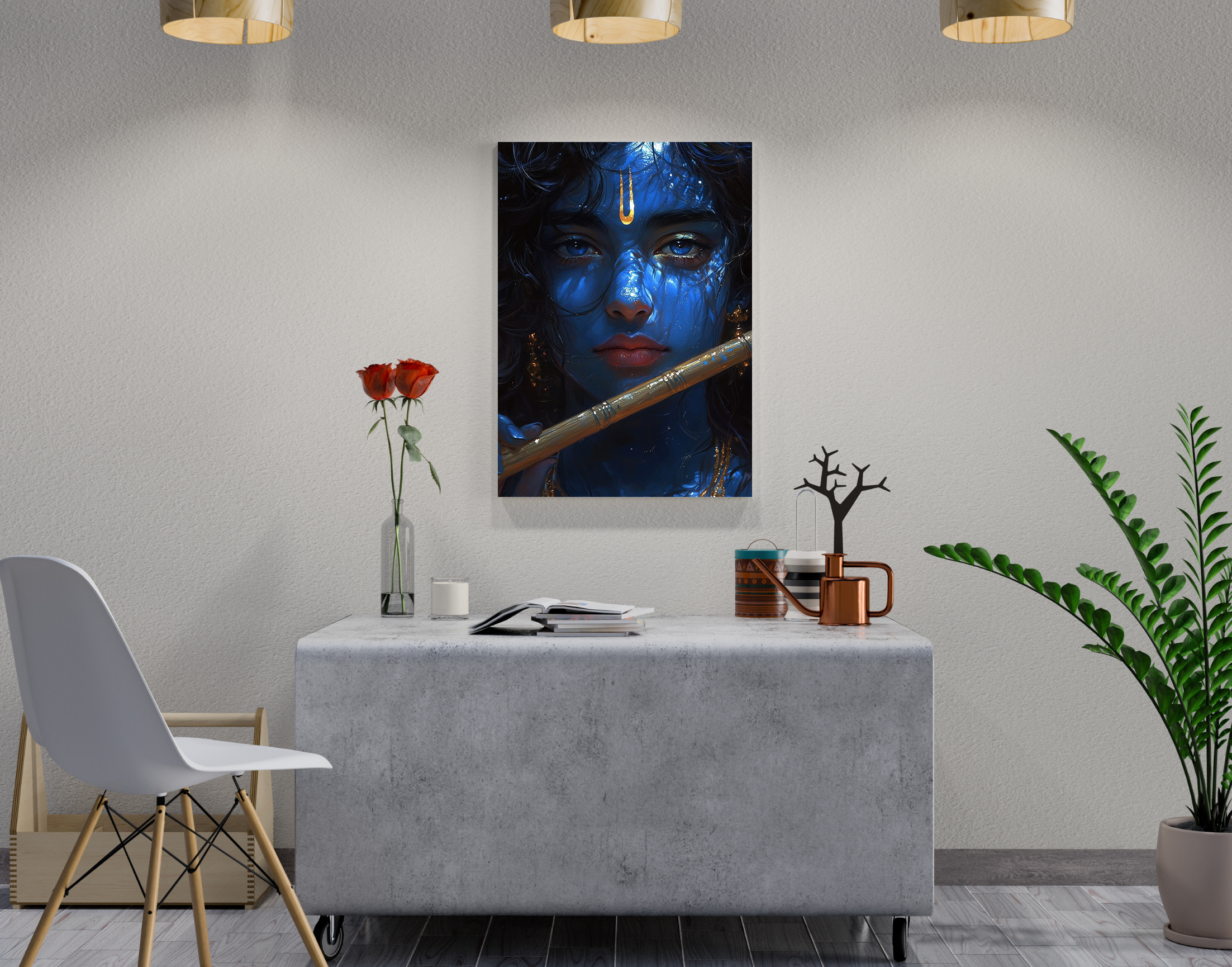 "Lord Krishna"- Shiny & Sturdy Metallic Poster  Art That Pops & Sticks
