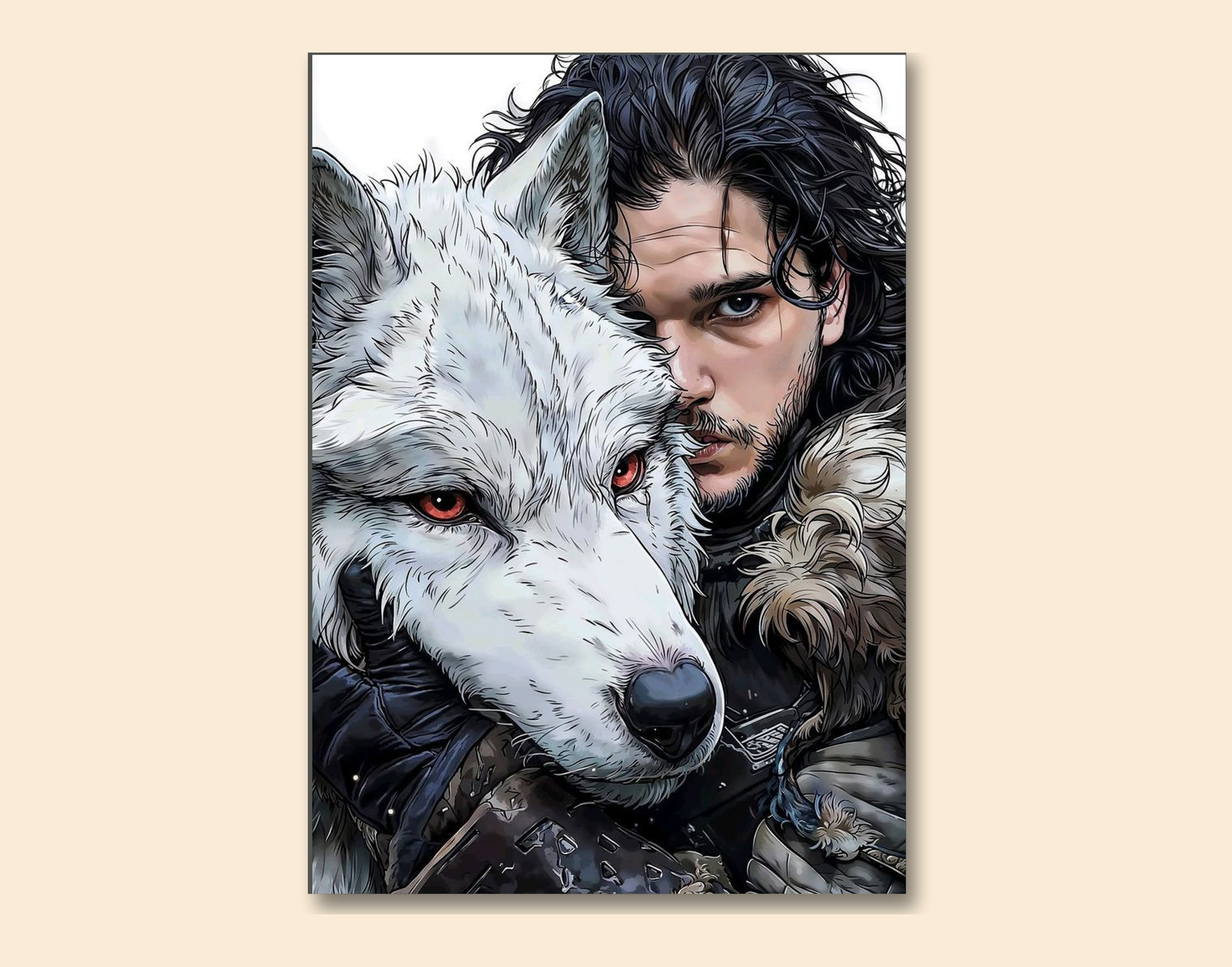 "GOT- Jhon Snow"- Shiny & Sturdy Metallic Poster  Art That Pops & Sticks