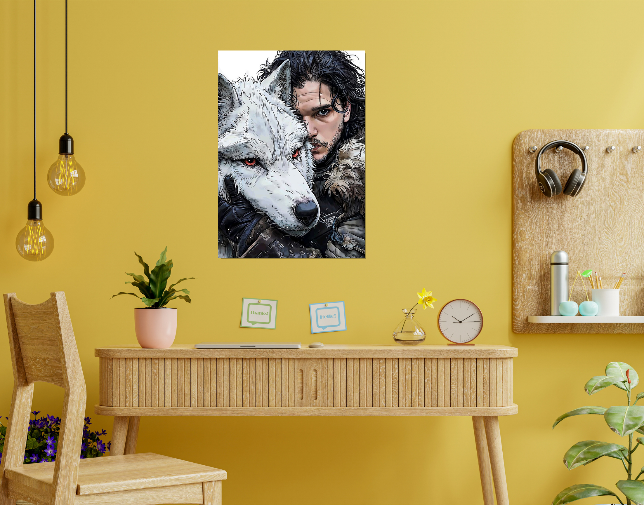 "GOT- Jhon Snow"- Shiny & Sturdy Metallic Poster  Art That Pops & Sticks