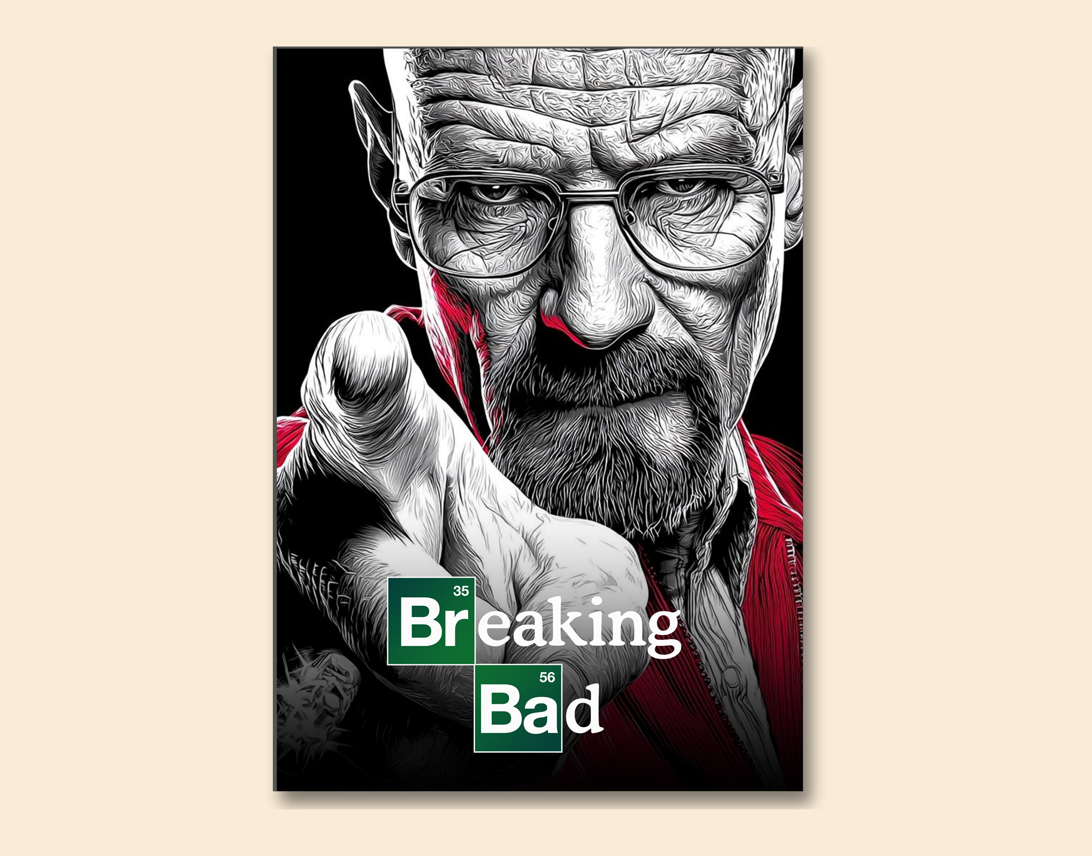 "Braking Bad- The Series"- Shiny & Sturdy Metallic Poster  Art That Pops & Sticks