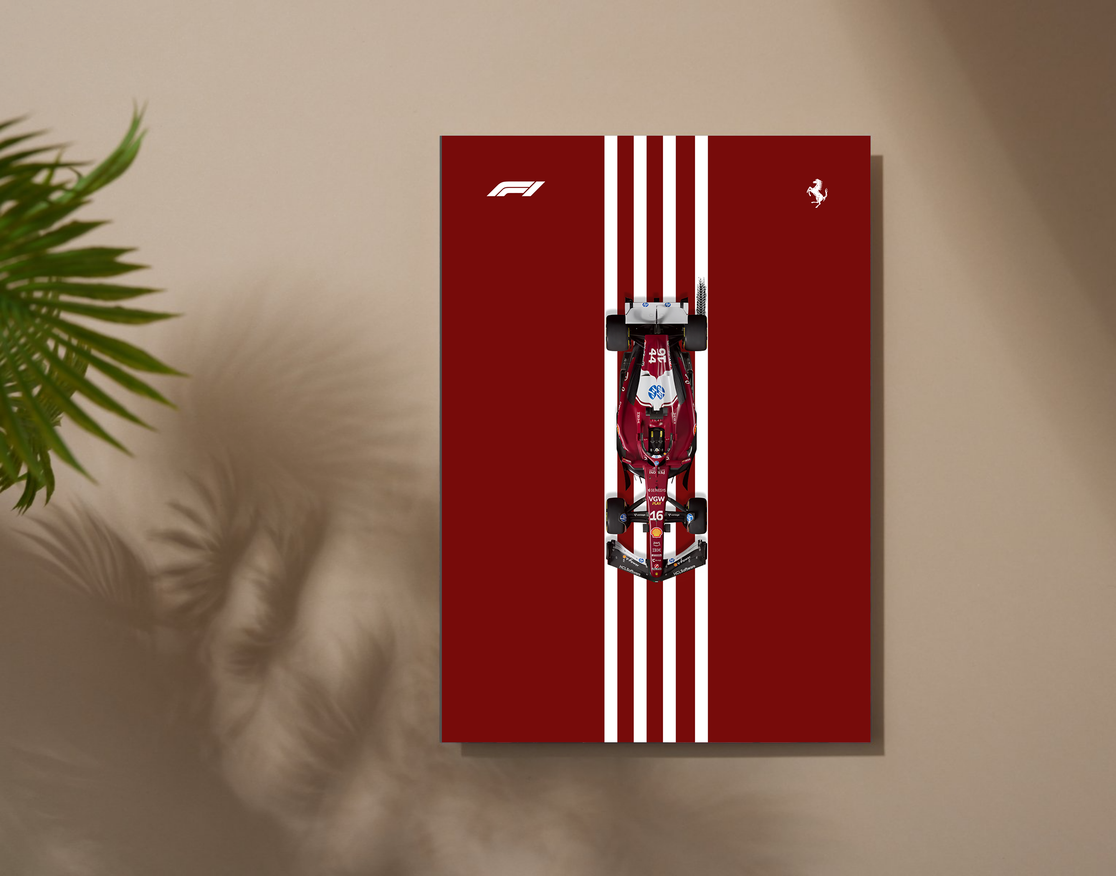 "CHARLES LECLERC #SCUDERIA FERRARI"- Shiny & Sturdy Metallic Poster  Art That Pops & Sticks