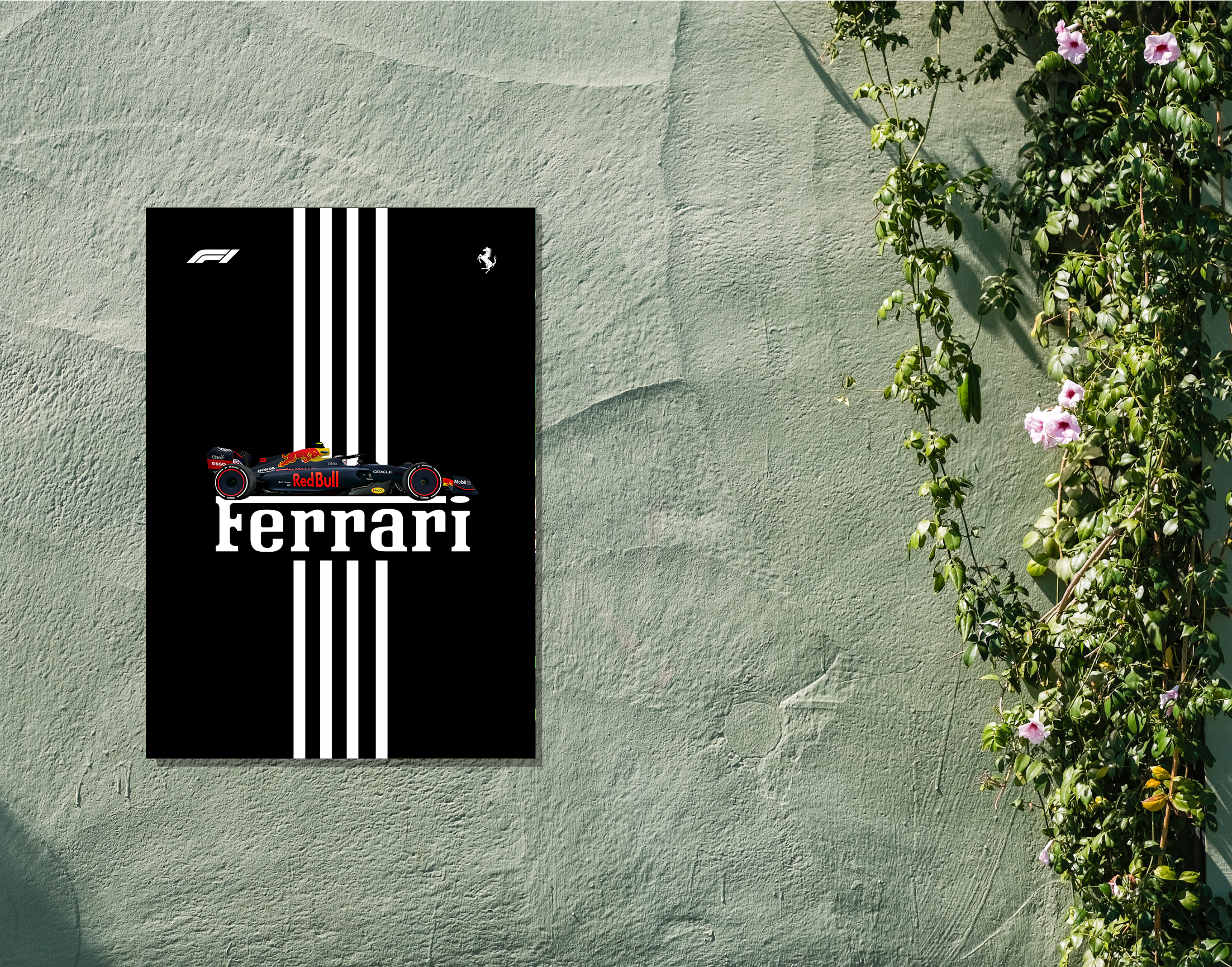 "SCUDERIA FERRARI"- Shiny & Sturdy Metallic Poster  Art That Pops & Sticks