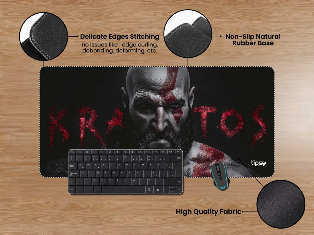 "KRATOS - THE FALLEN GOD" Gaming Mousepad Elevate Your Gaming Experience