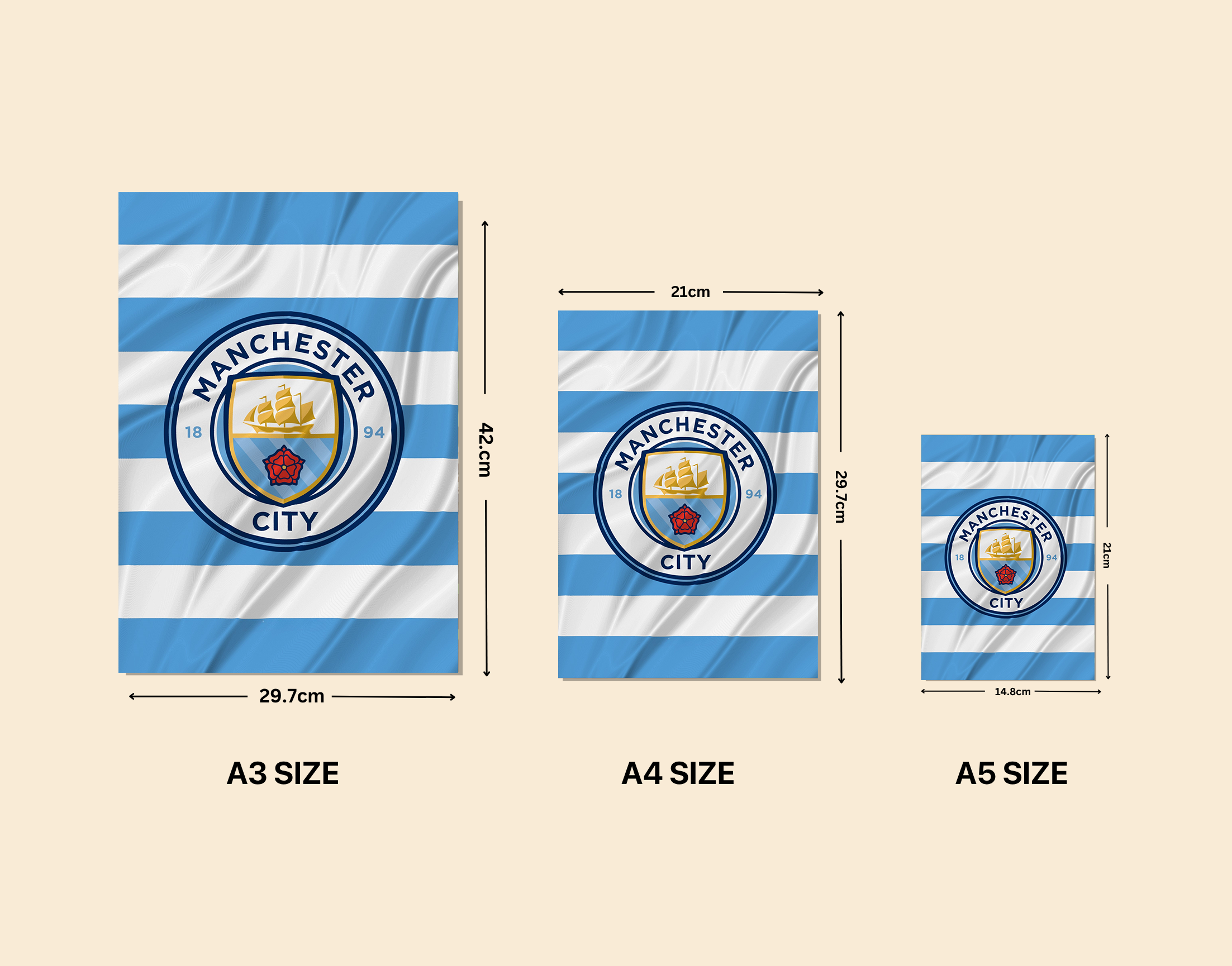 "MANCHESTER CITY"- Shiny & Sturdy Metallic Poster  Art That Pops & Sticks