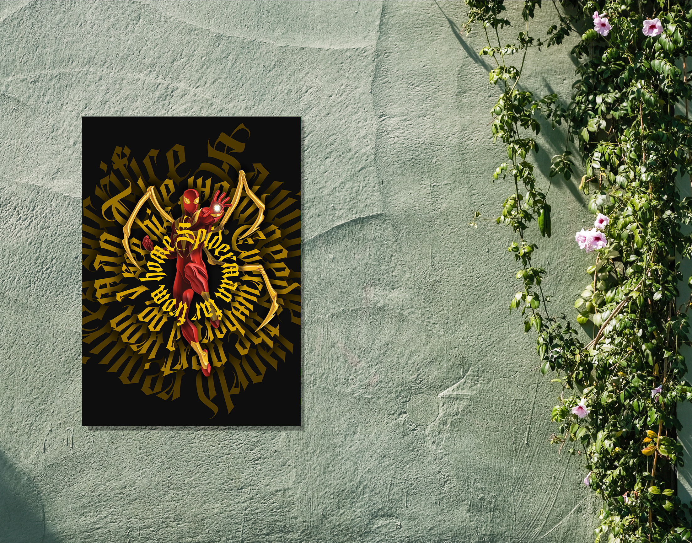 "IRON SPIDERMAN"- Shiny & Sturdy Metallic Poster  Art That Pops & Sticks