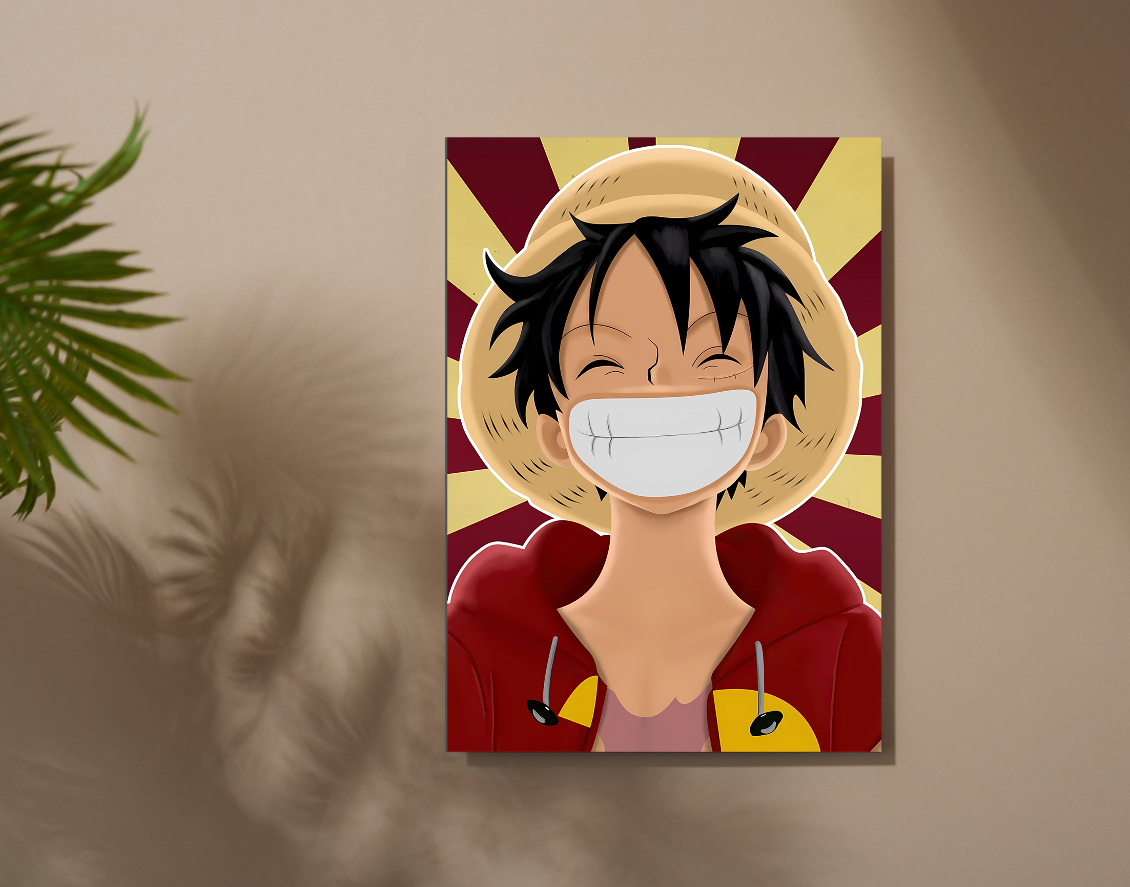 "VIBRANT MONKEY D LUFFY"- Shiny & Sturdy Metallic Poster  Art That Pops & Sticks