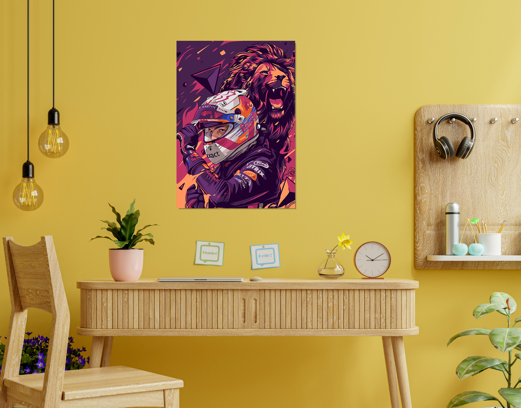 "MAX VERSTAPPEN ILLUSTRATED EDITION"- Shiny & Sturdy Metallic Poster  Art That Pops & Sticks