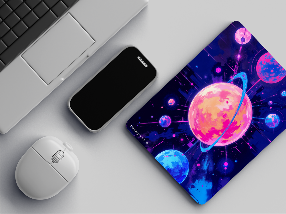 "ABSTRACT COSMIC UNIVERSE ILLUSTRATION" Mousepad Enhance Your Workspace with Style
