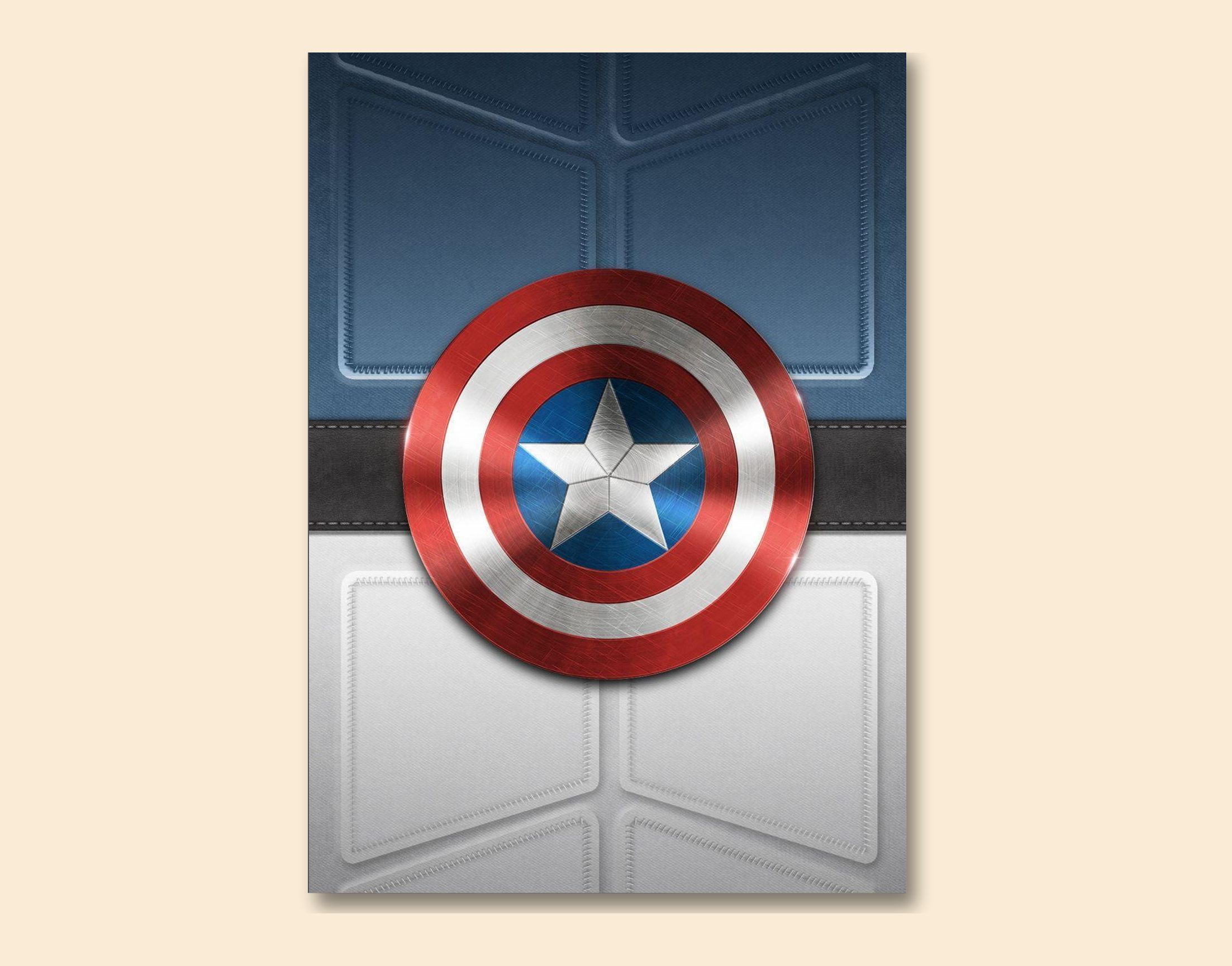 "CAPTAIN AMERICA- SHIELD"- Shiny & Sturdy Metallic Poster  Art That Pops & Sticks