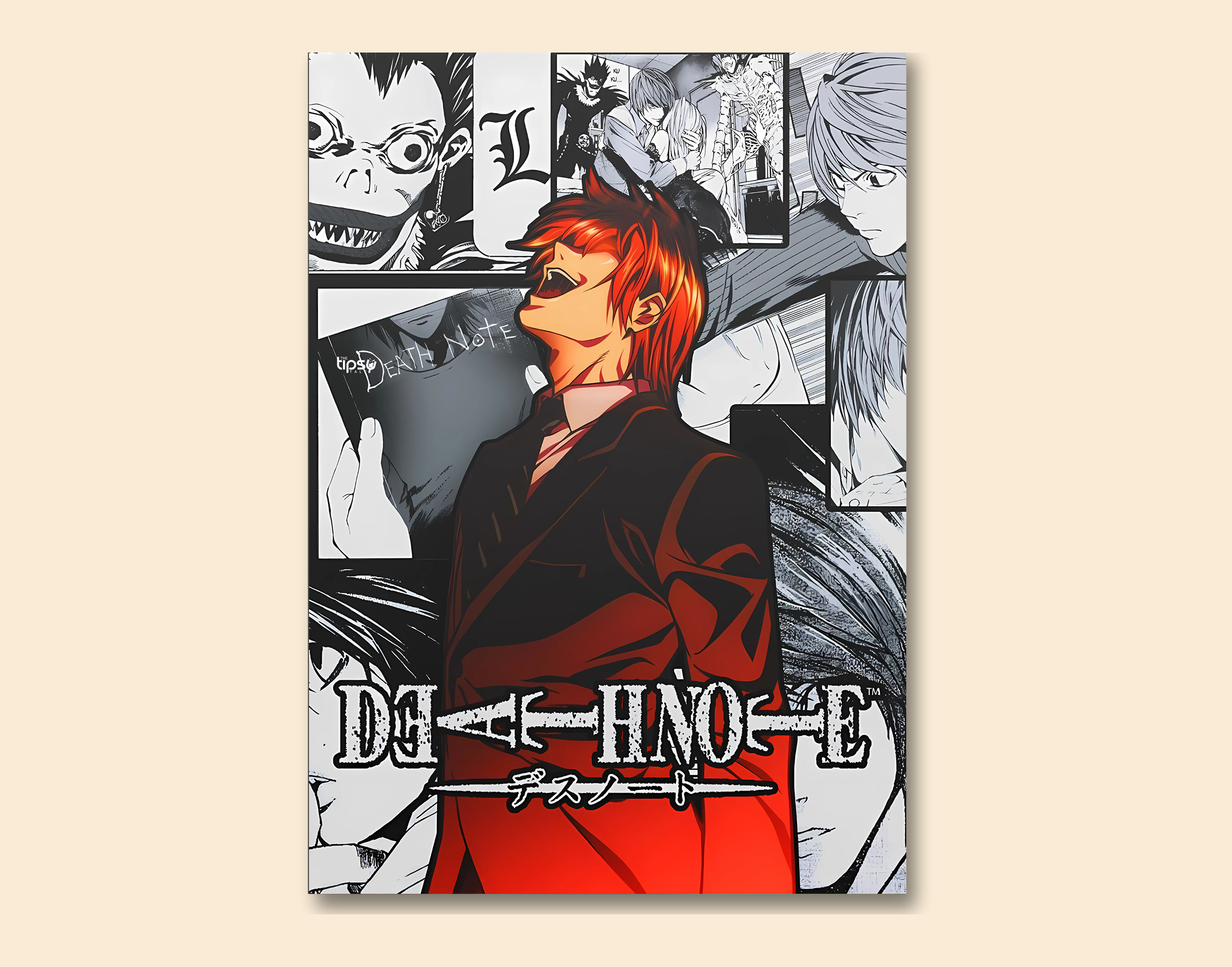 "LIGHT YAGAMI #DEAT NOTE"- Shiny & Sturdy Metallic Poster  Art That Pops & Sticks