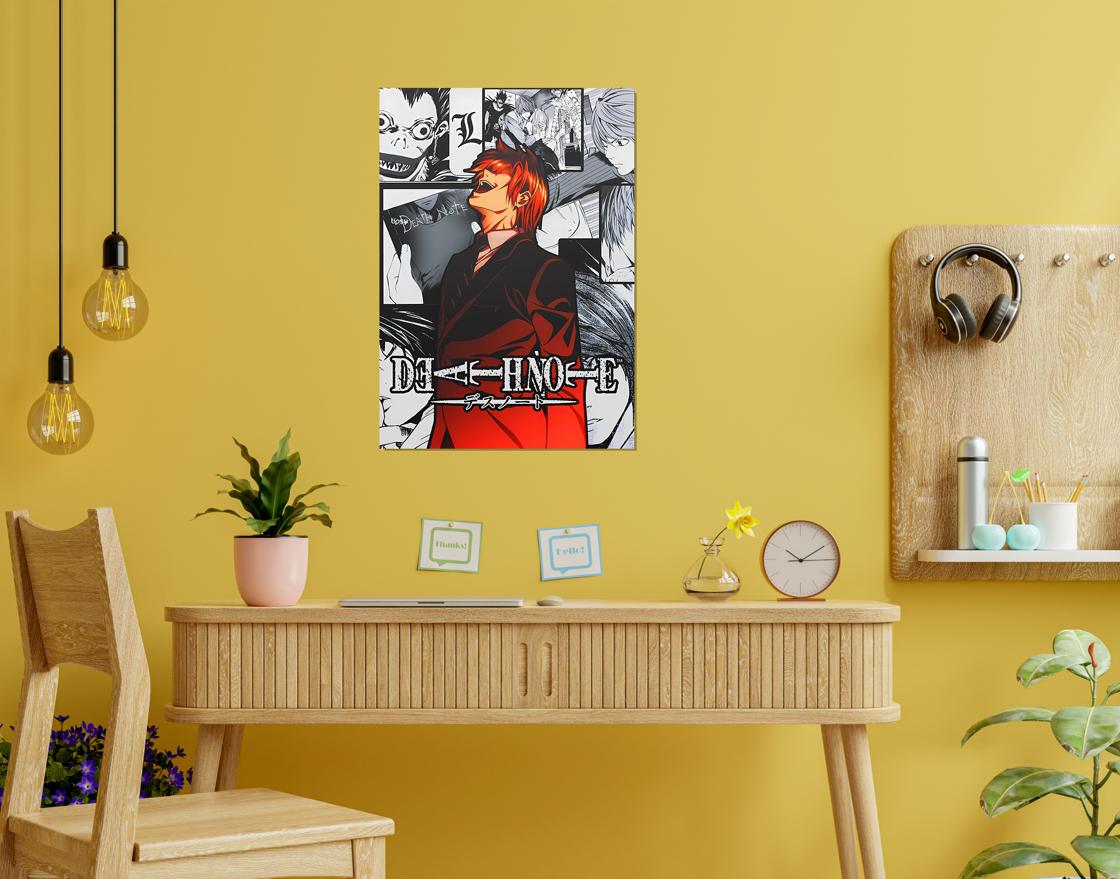 "LIGHT YAGAMI #DEAT NOTE"- Shiny & Sturdy Metallic Poster  Art That Pops & Sticks