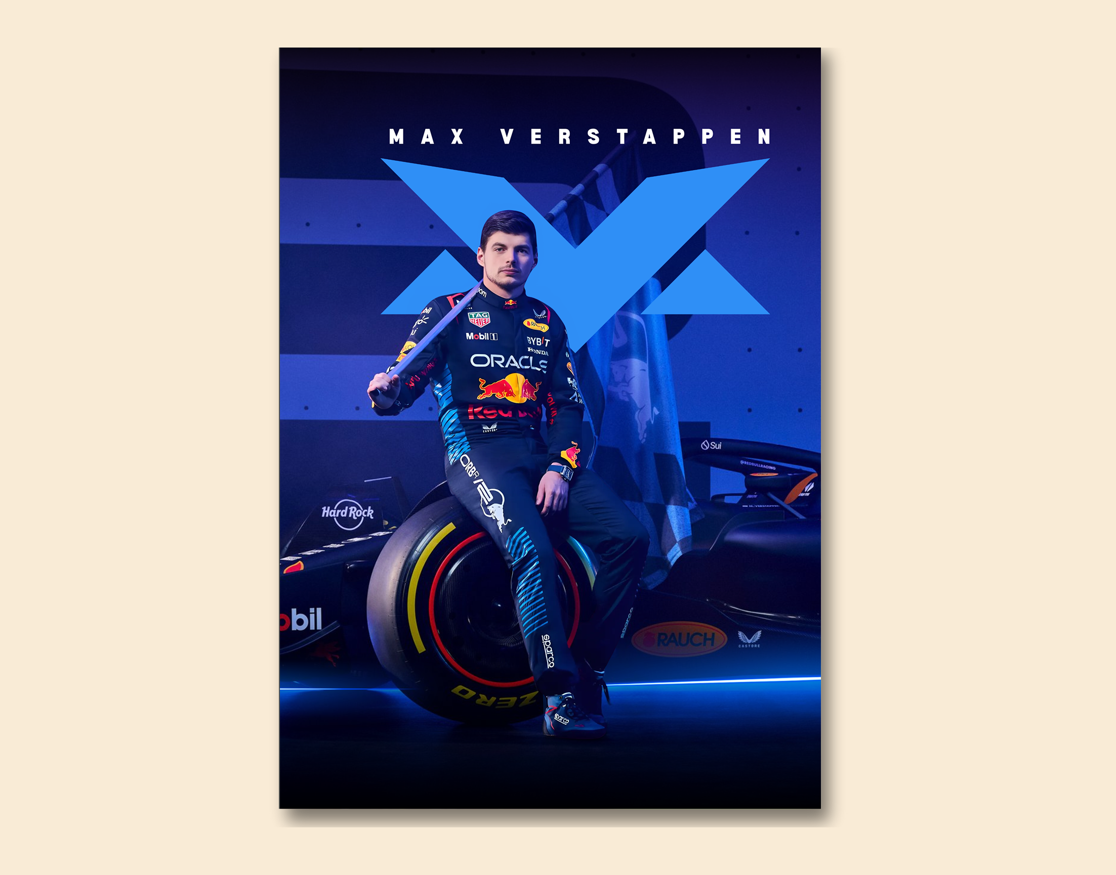 "MAX VERSTAPPEN #1 F1"- Shiny & Sturdy Metallic Poster  Art That Pops & Sticks