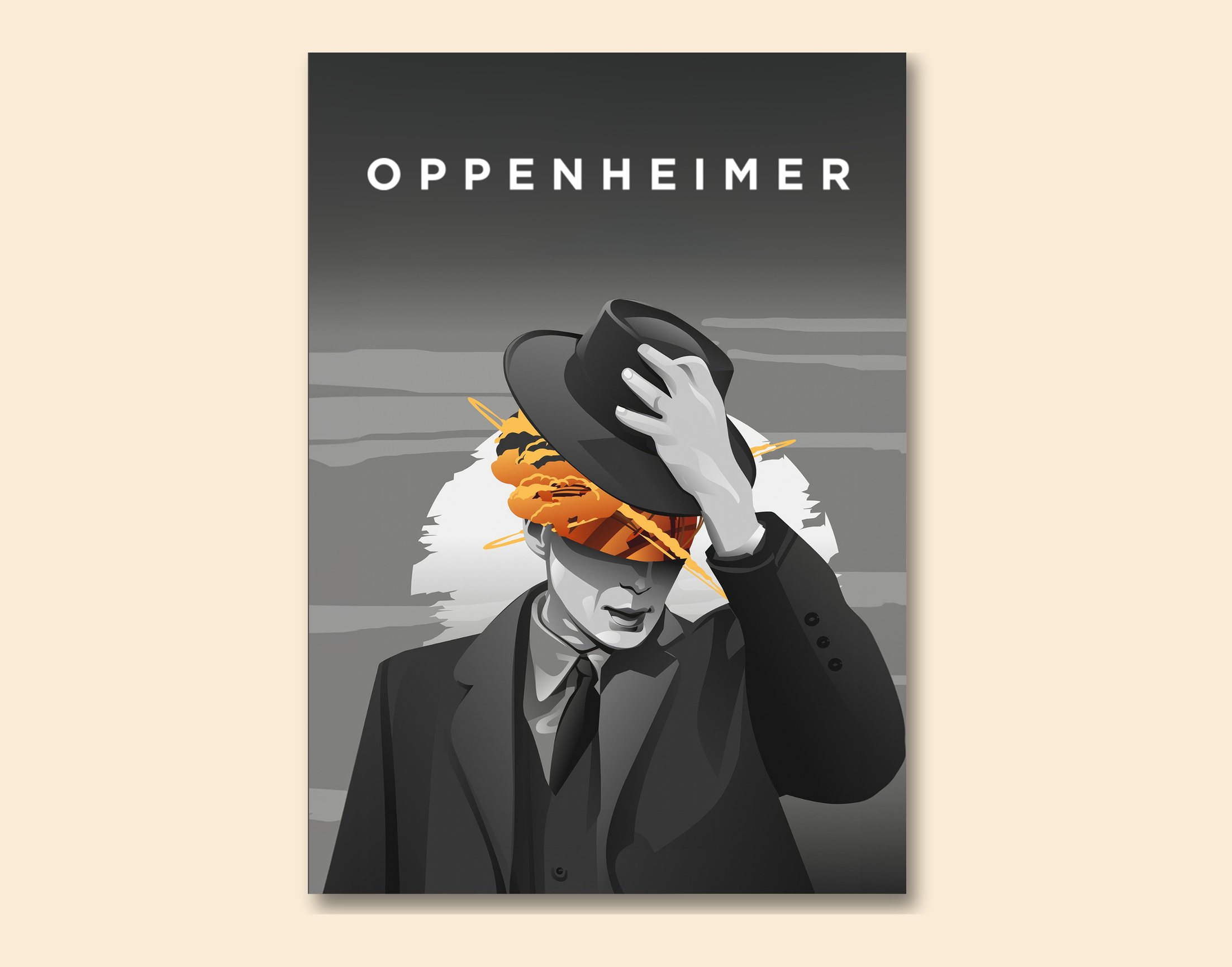 "OPPENHEIMER"- Shiny & Sturdy Metallic Poster  Art That Pops & Sticks