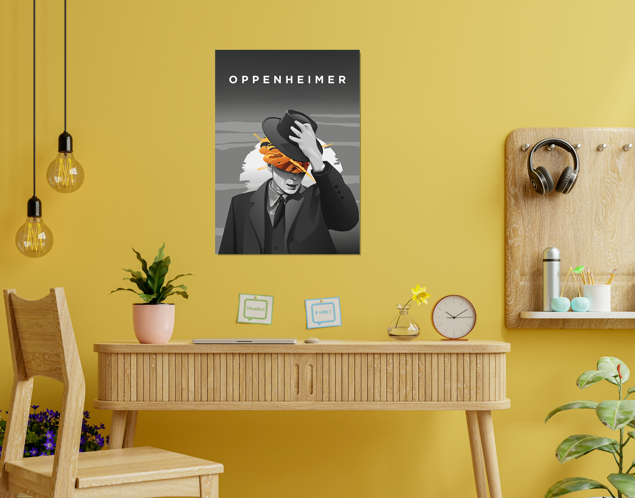 "OPPENHEIMER"- Shiny & Sturdy Metallic Poster  Art That Pops & Sticks