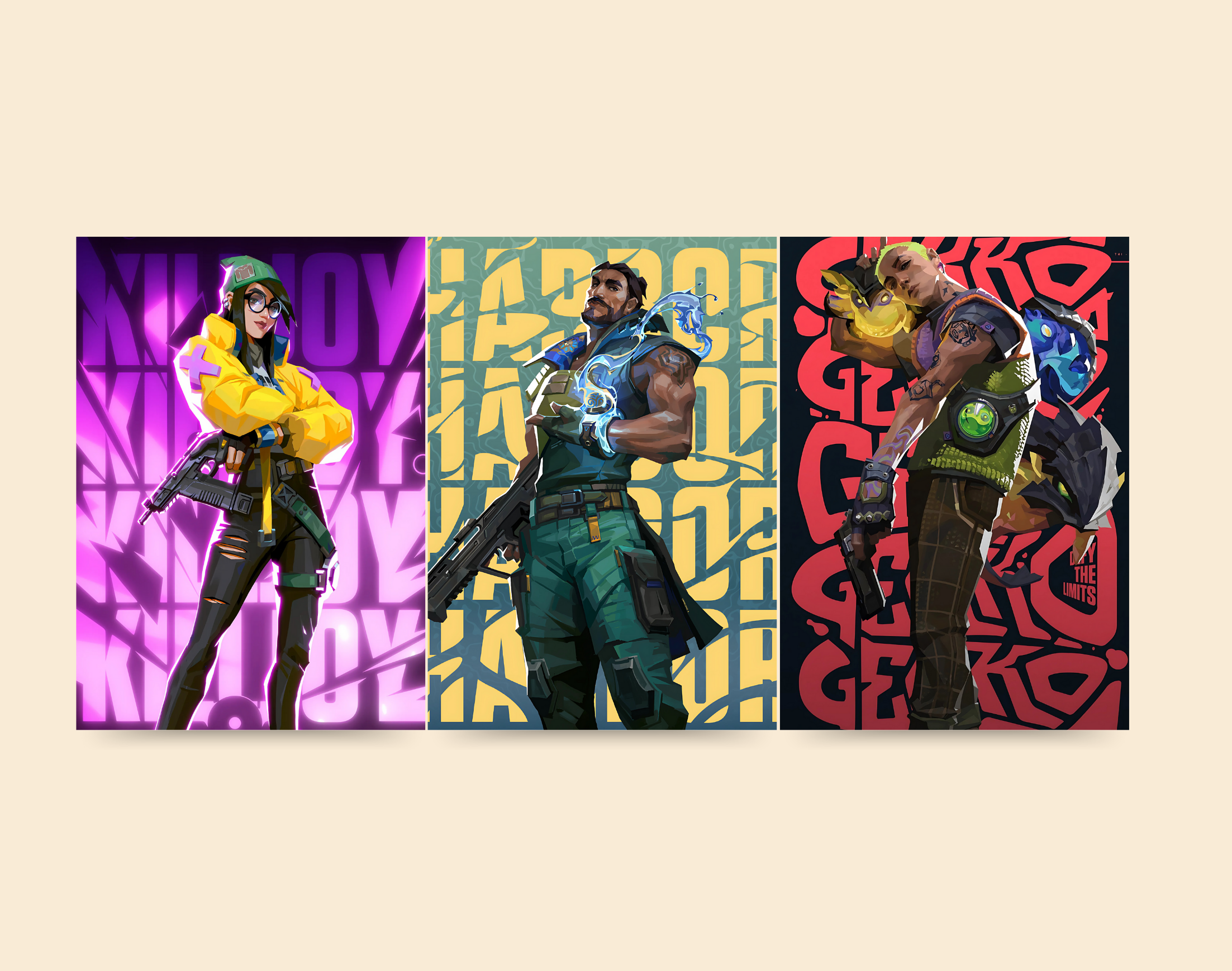 "VALORANT AGENTS"- Shiny & Sturdy Metallic Poster Art That Pops & Sticks