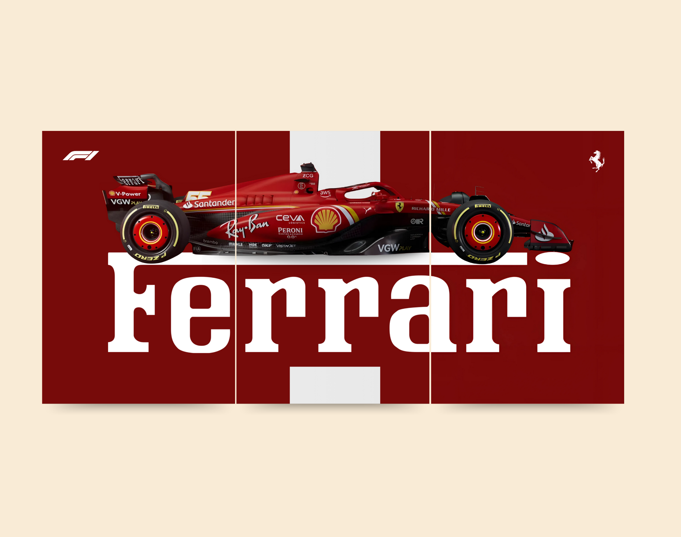 "THE REBEL RACER - FERRARI"- Shiny & Sturdy Metallic Poster Art That Pops & Sticks