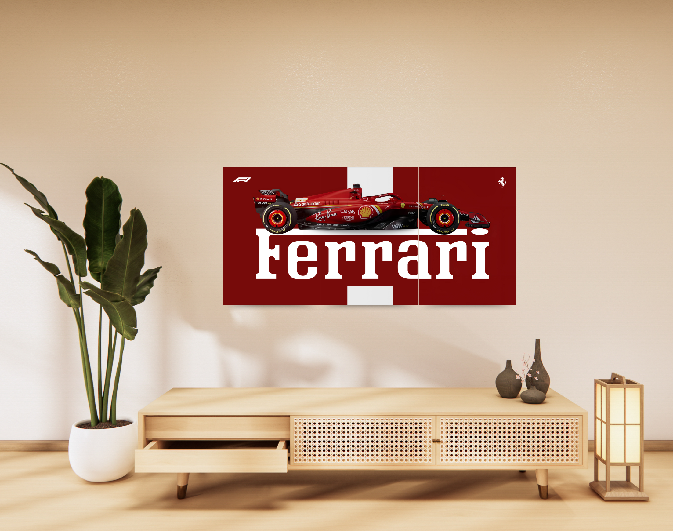 "THE REBEL RACER - FERRARI"- Shiny & Sturdy Metallic Poster Art That Pops & Sticks