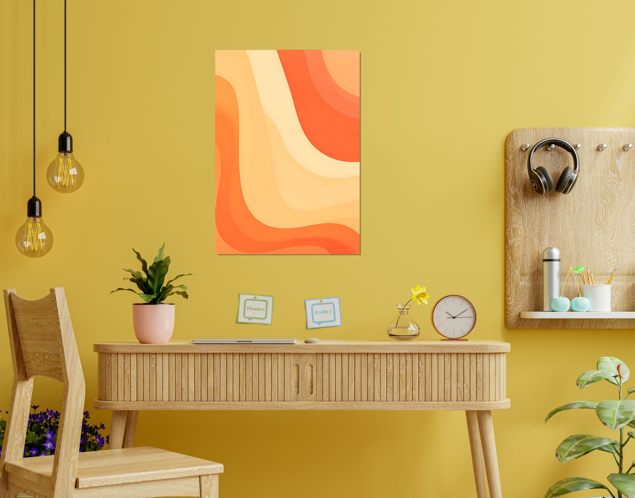 "Desert Theme Waves"- Shiny & Sturdy Metallic Poster  Art That Pops & Sticks
