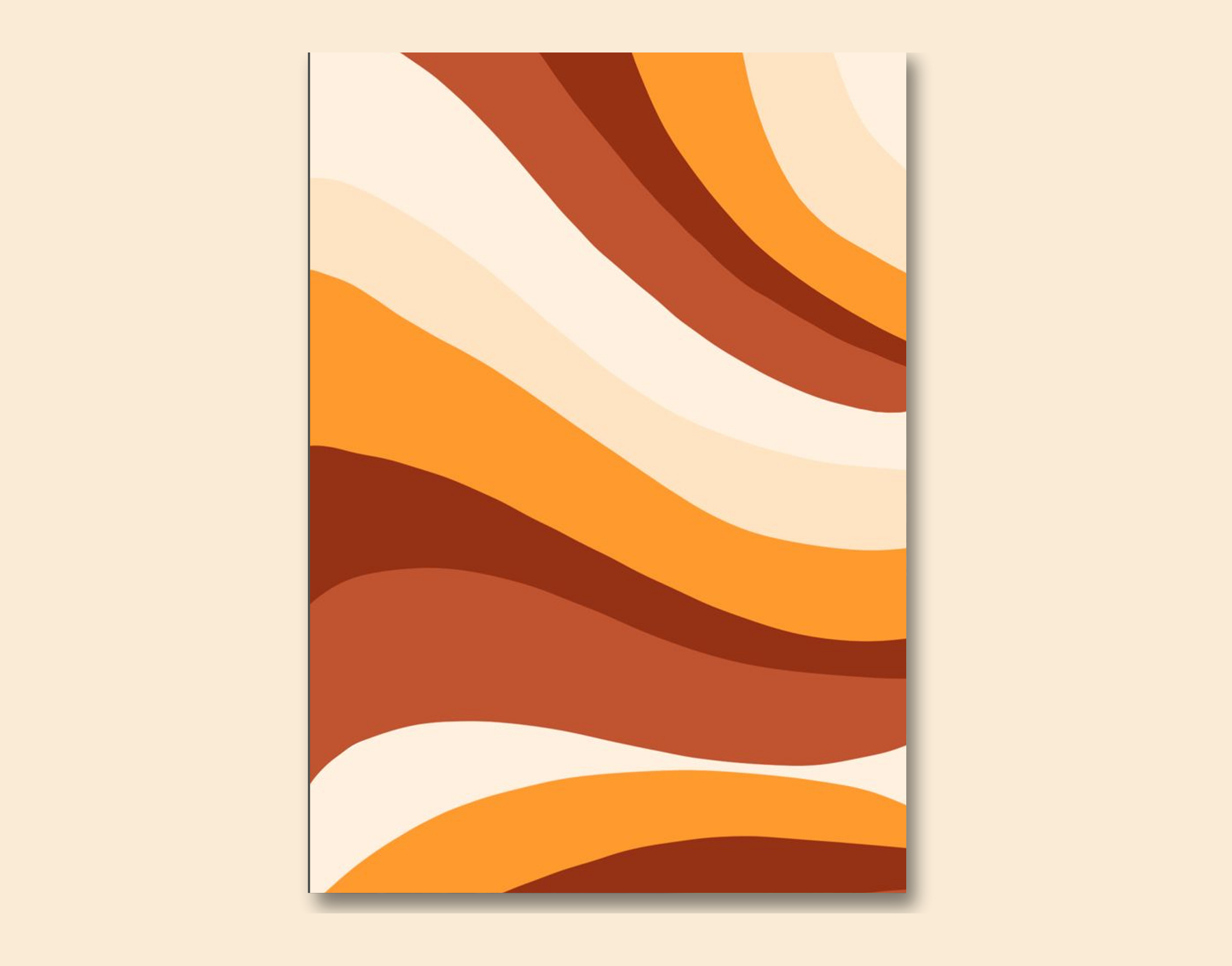"Desert Theme Wave-Sand"- Shiny & Sturdy Metallic Poster  Art That Pops & Sticks
