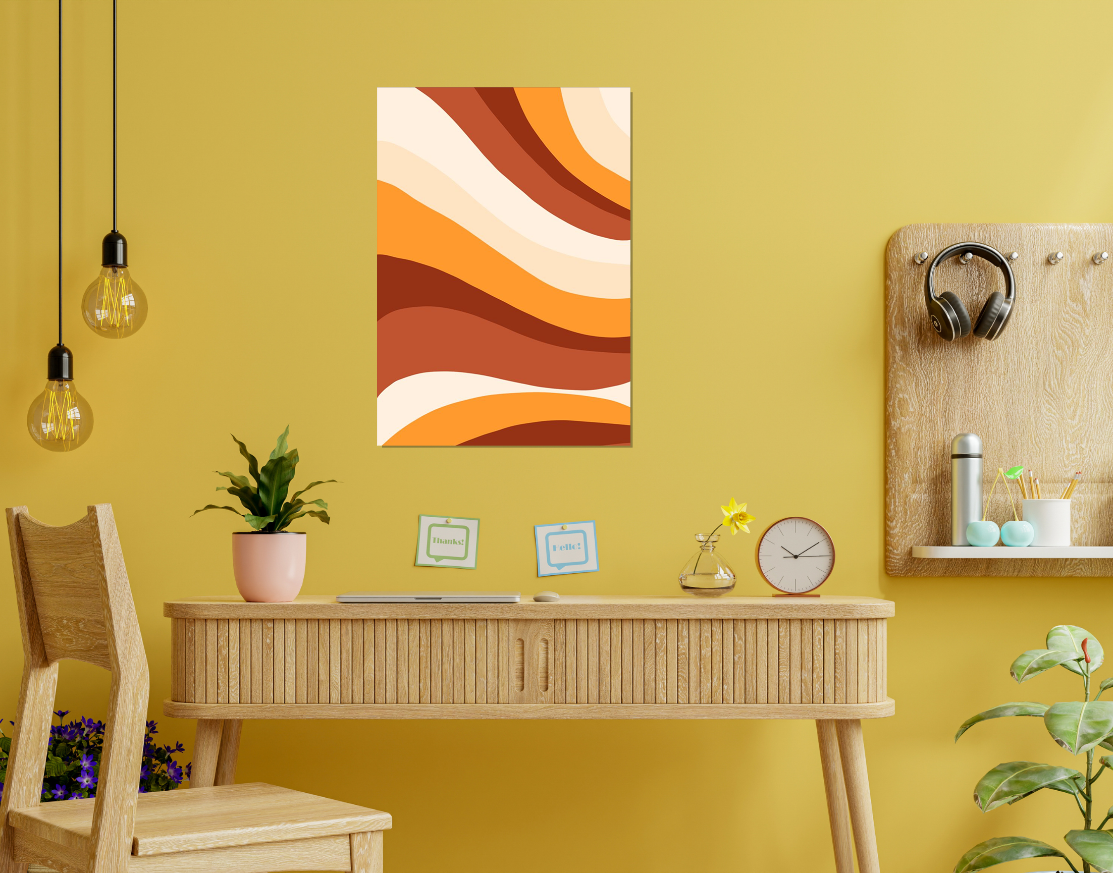 "Desert Theme Wave-Sand"- Shiny & Sturdy Metallic Poster  Art That Pops & Sticks